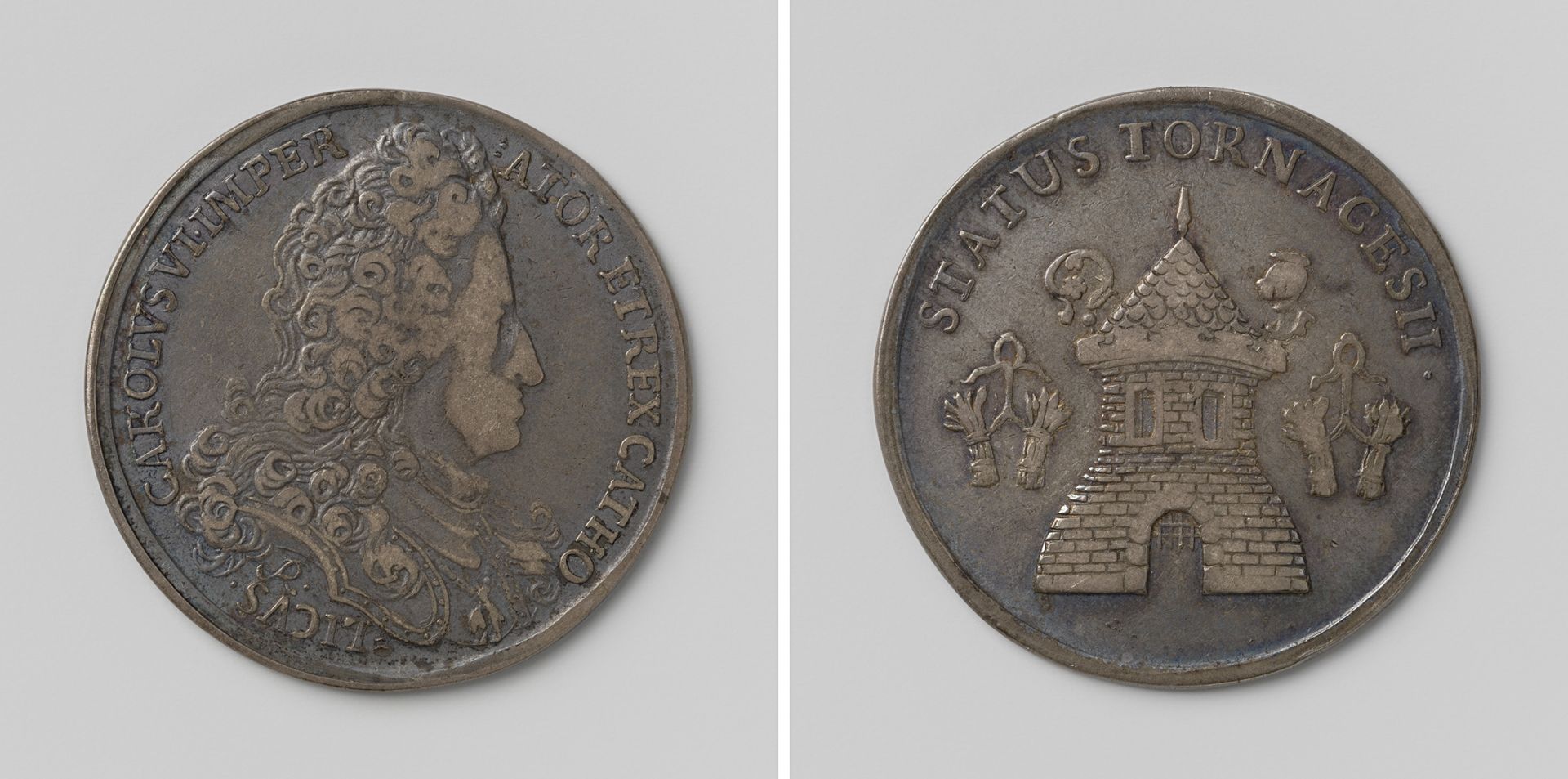 Karel VI, Duits keizer, rekenpenning geslagen op last van de Staten van Doornik by Philippe (III) Roëttiers