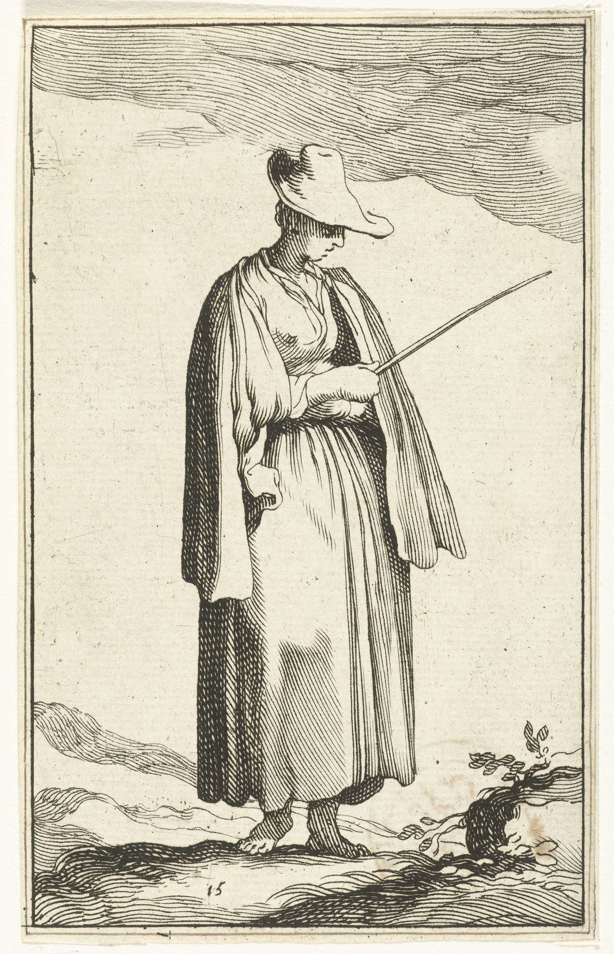 Jonge boerin by Frederick Bloemaert