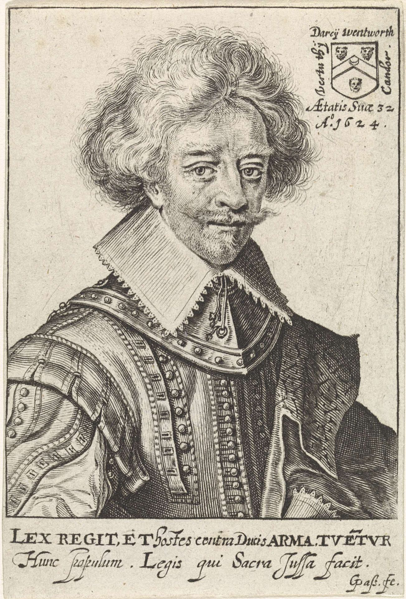 Portret van Darcy Wentworth by Willem de Passe