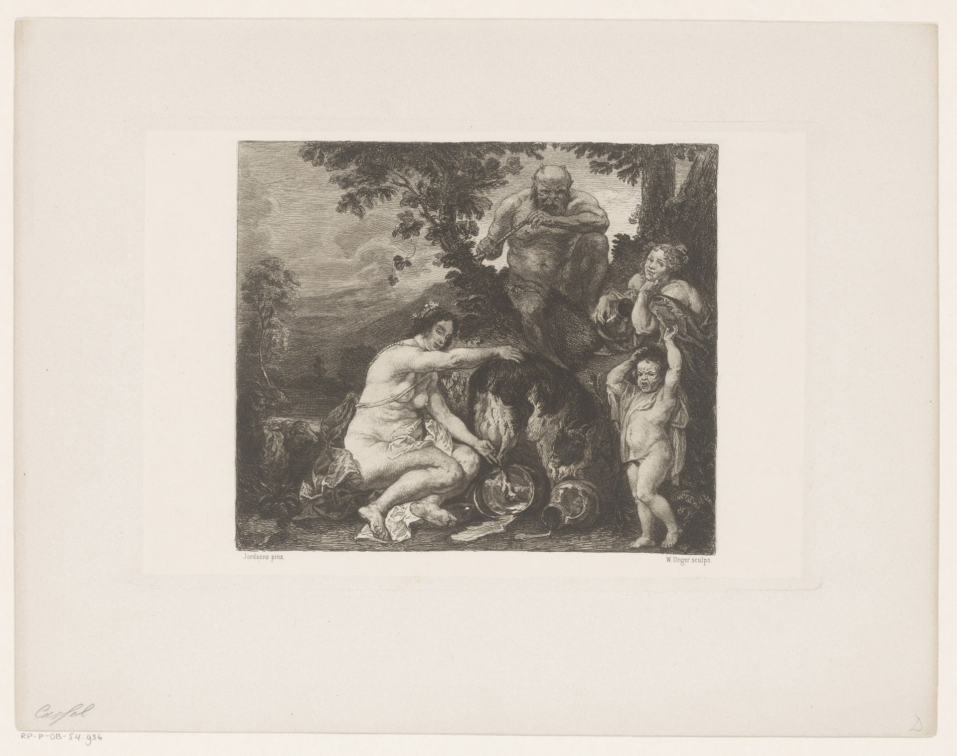 Opvoeding van Jupiter met de geit Amalthea by William Unger