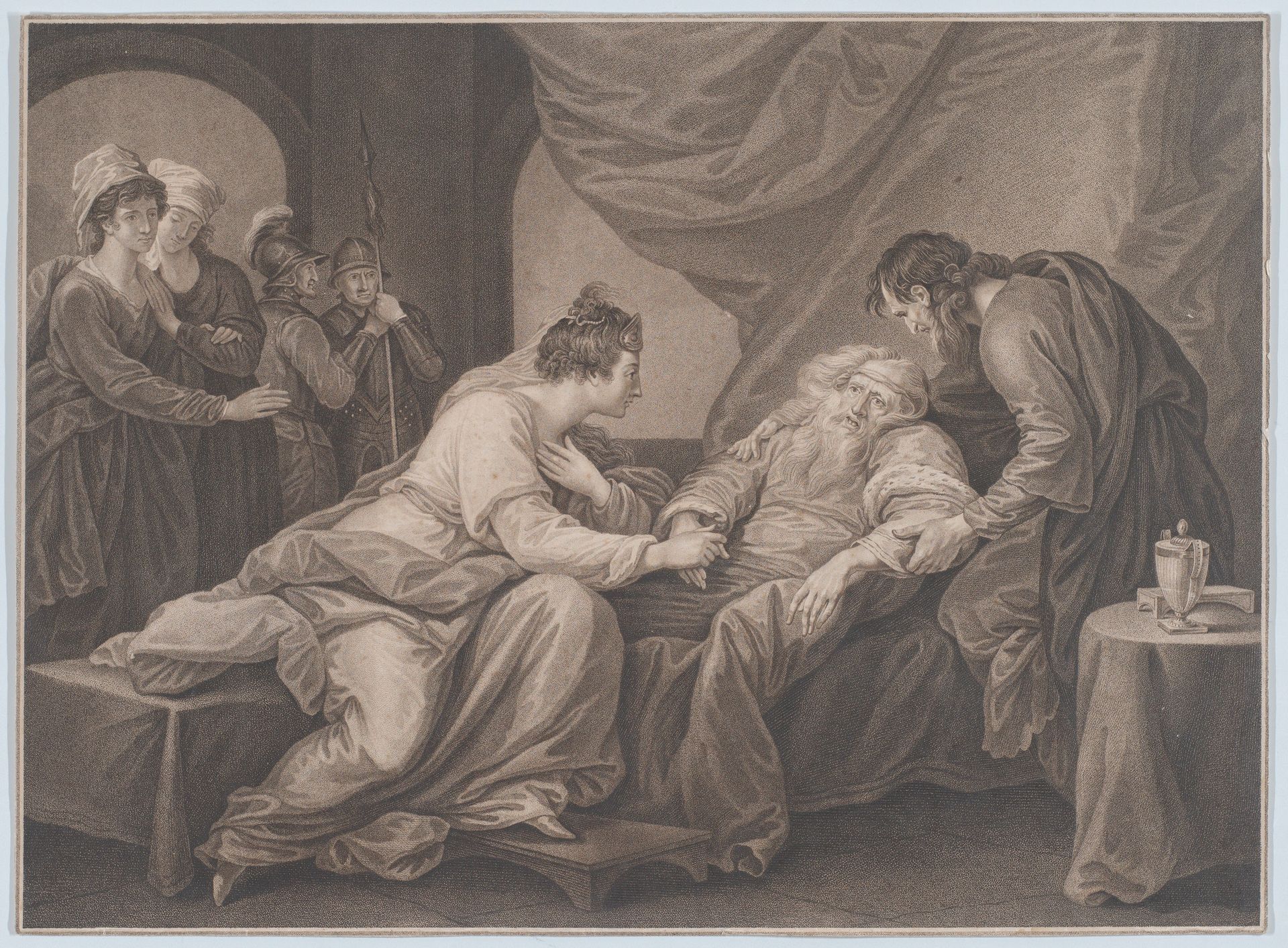 King Lear and Cordelia (Shakespeare, King Lear, Act 4, Scene 7) by Francesco Bartolozzi