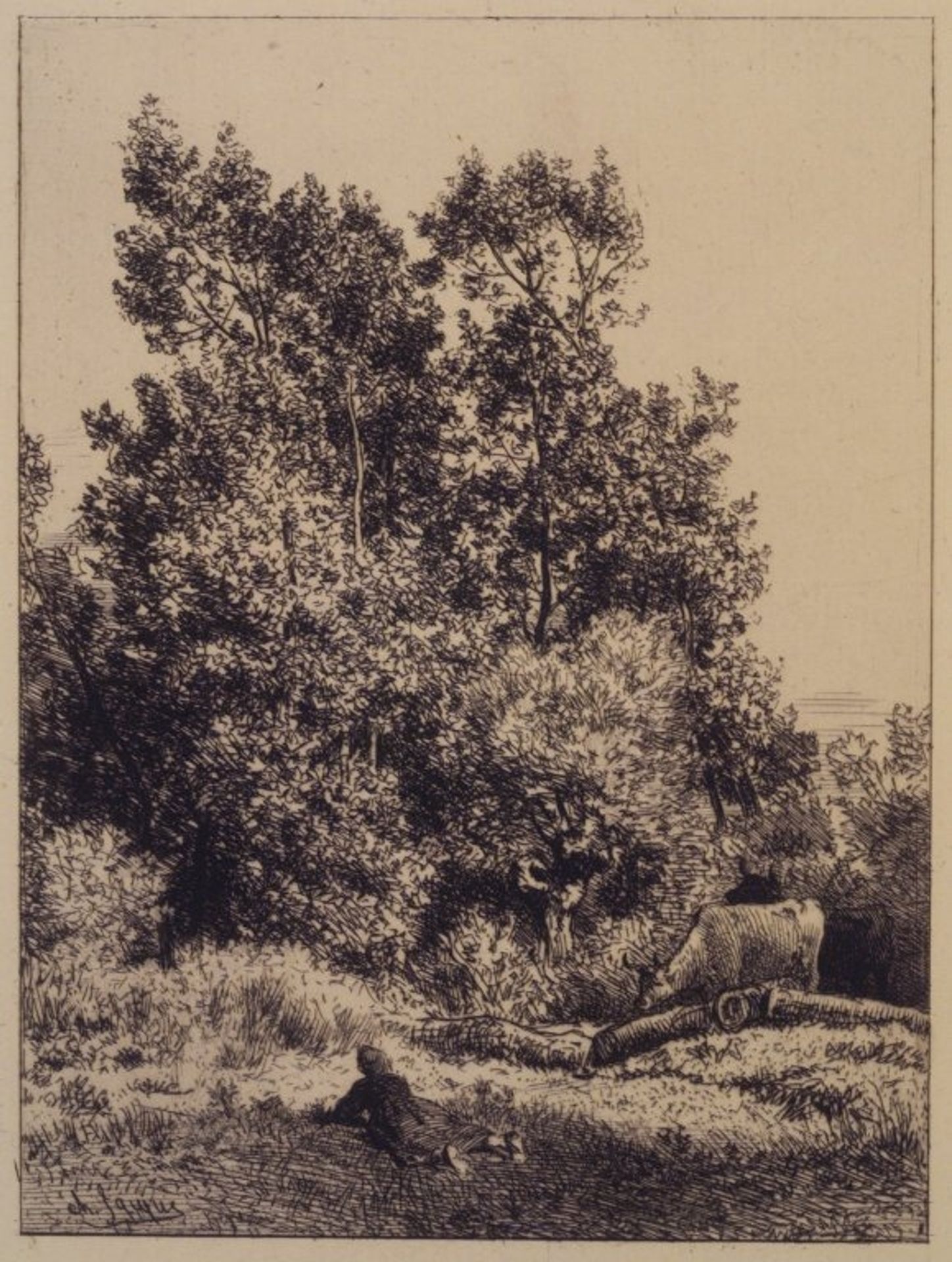 Landscape with Cows by Charles Jacque