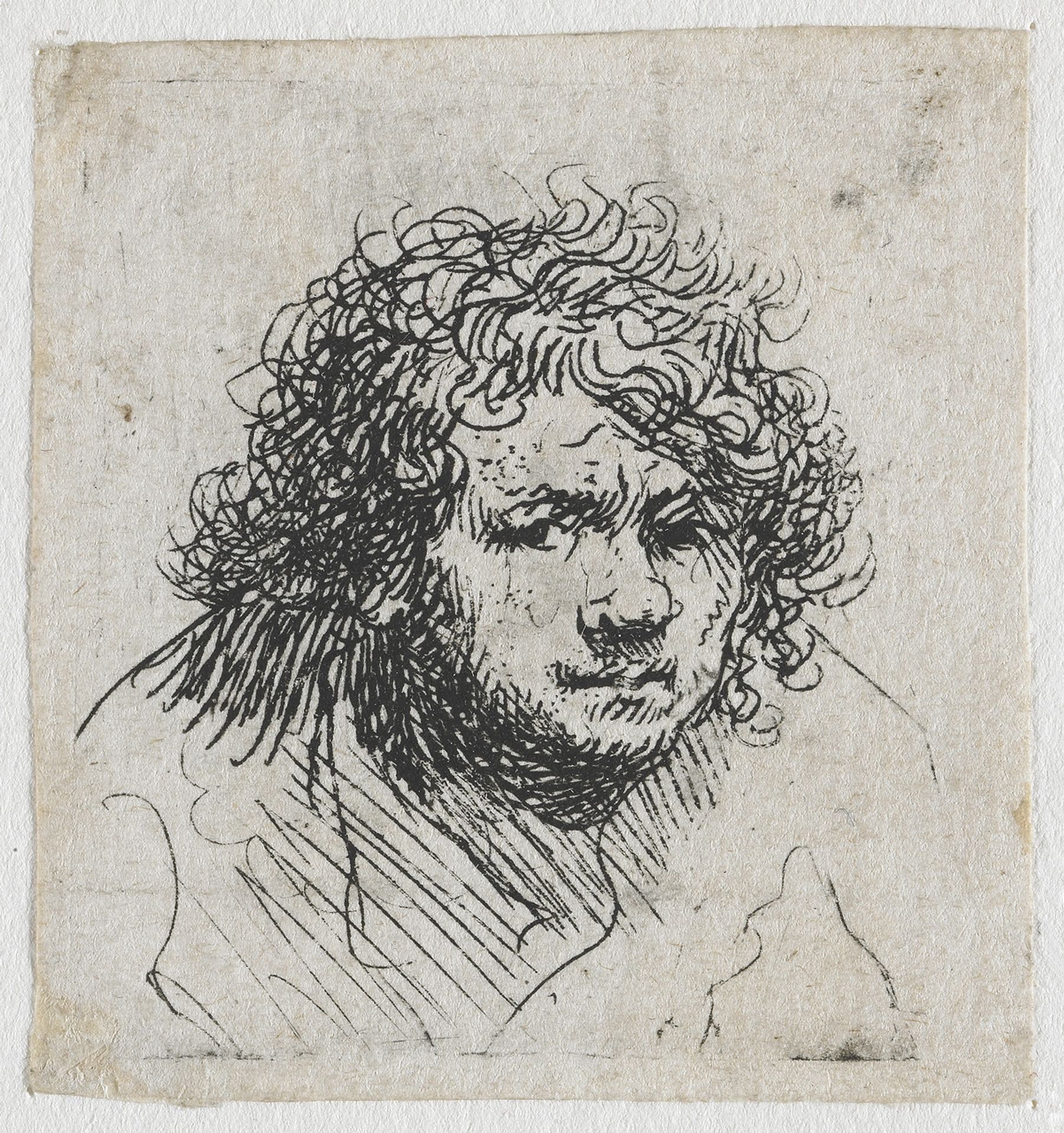 Self-Portrait Leaning Forward (bust) by Rembrandt van Rijn