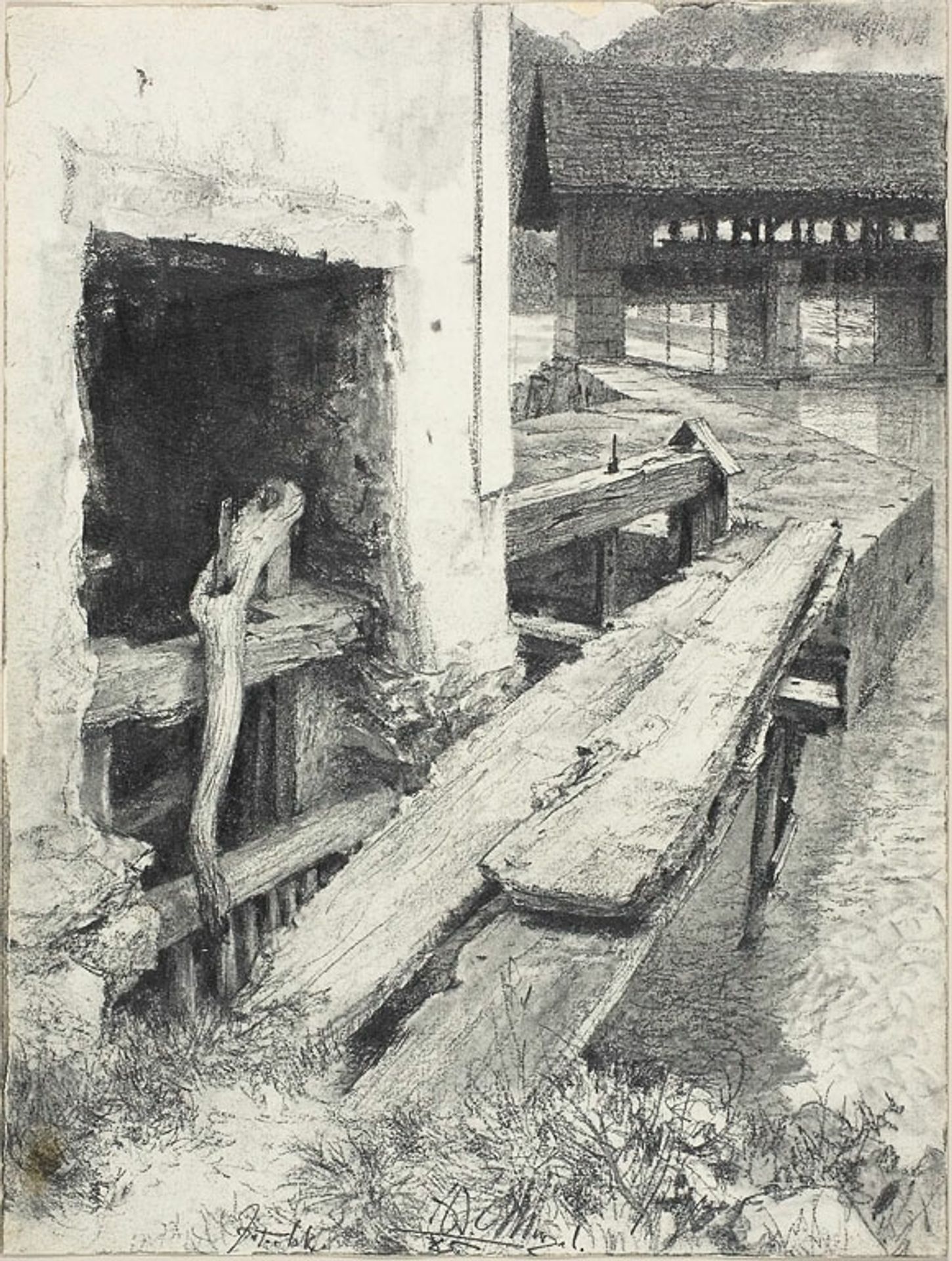 Sluice by Adolph Menzel