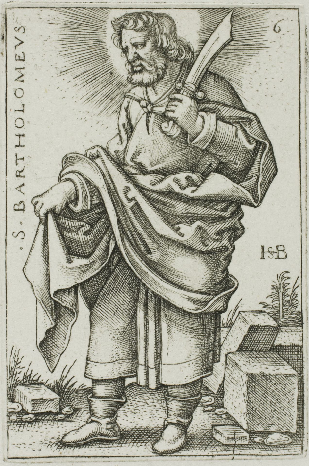St. Bartholomew, plate 6 from The Twelve Apostles by Sebald Beham
