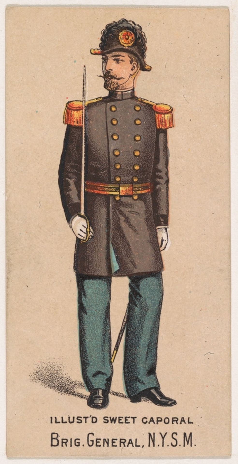Brigadier General, N.Y.S.M., from the Military Series (N224) issued by Kinney Tobacco Company to promote Sweet Caporal Cigarettes by Kinney Brothers Tobacco Company