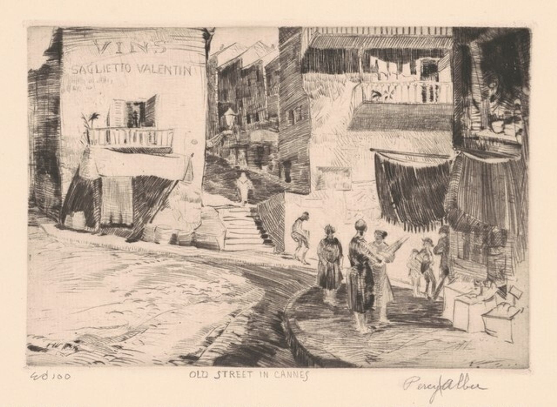 Old Street in Cannes by Percy F. Albee