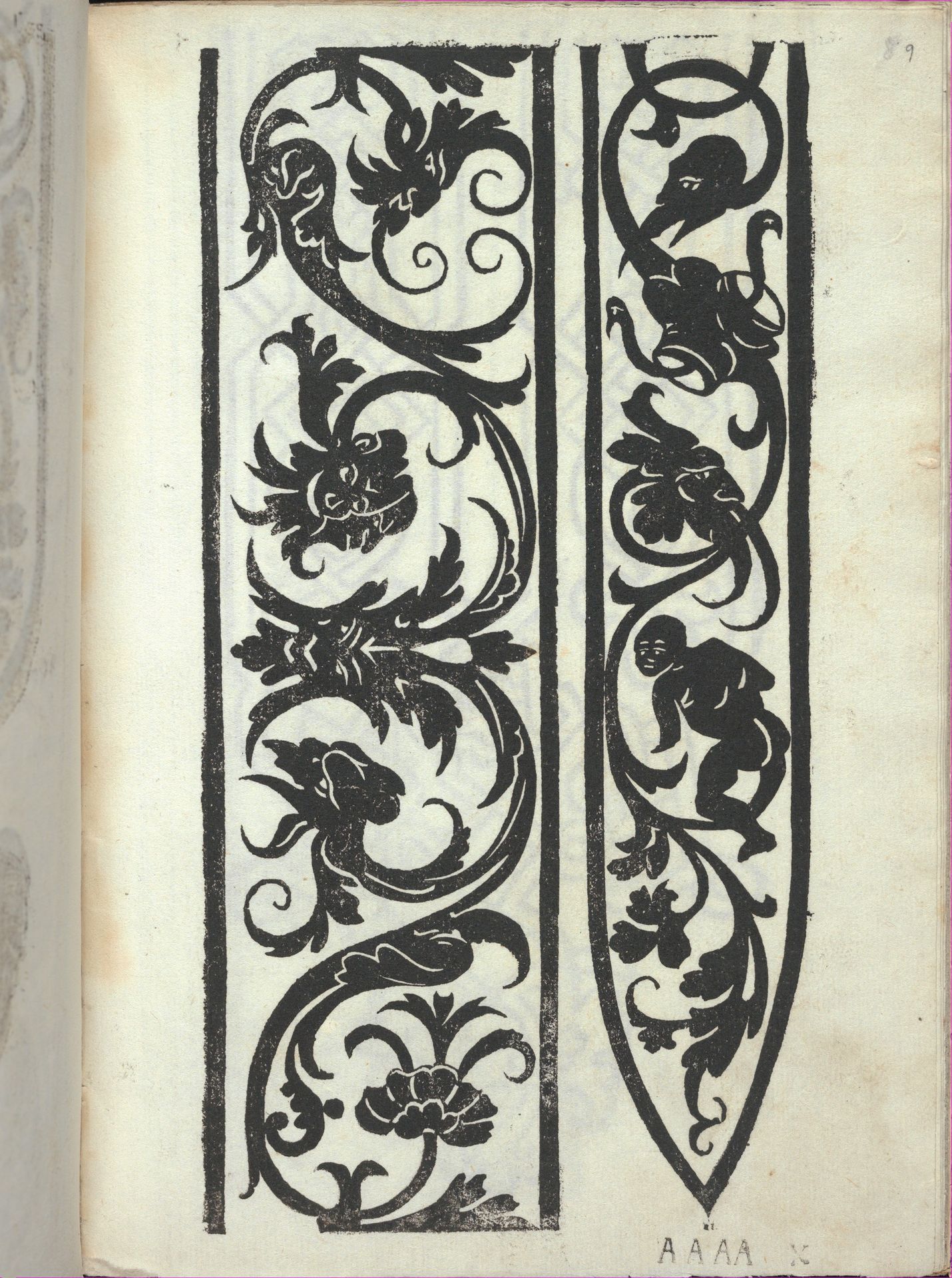 Libro quarto. De rechami per elquale se impara in diuersi modi lordine e il modo de recamare...Opera noua, page 9 (recto) by Alessandro Paganino
