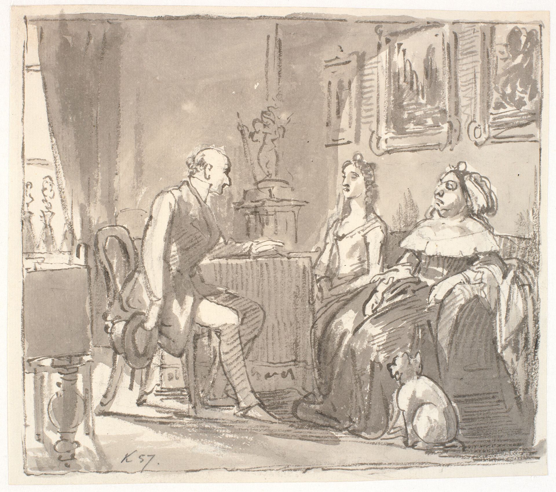 Visit hos hendes nåde by Wilhelm Marstrand