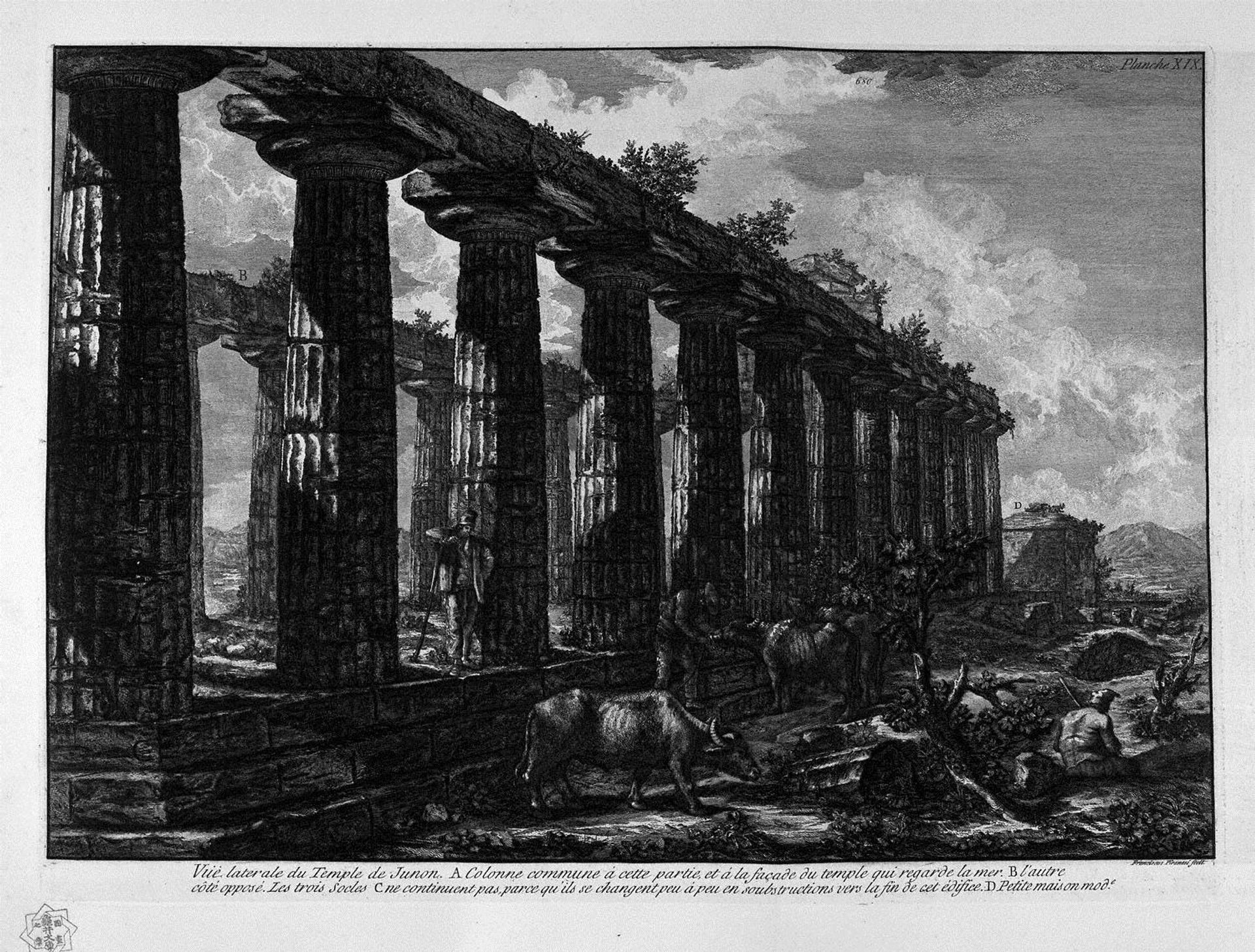 Side View of the Temple of Juno by Giovanni Battista Piranesi