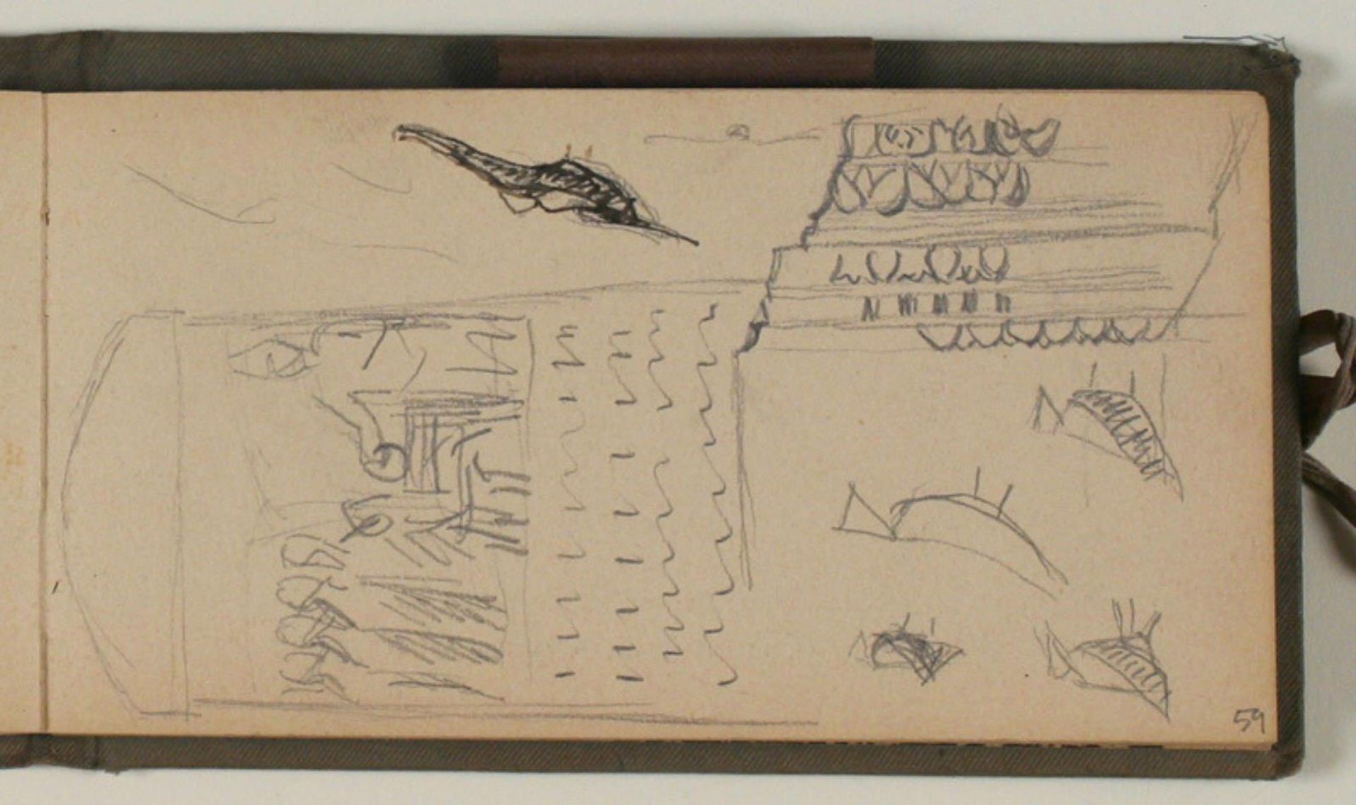 Studier af relief, gesims og fugle by Niels Larsen Stevns