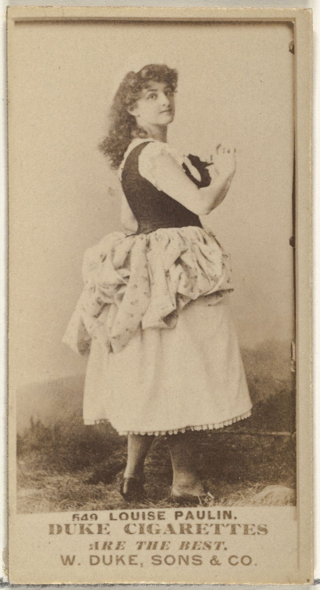 Card Number 649, Louise Paulin, from the Actors and Actresses series (N145-7) issued by Duke Sons & Co. to promote Duke Cigarettes by W. Duke, Sons & Co.