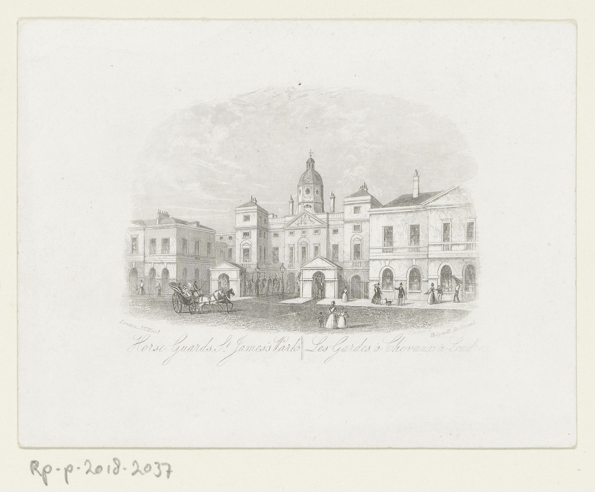 Gezicht op de Horse Guards, te Londen by Anonymous