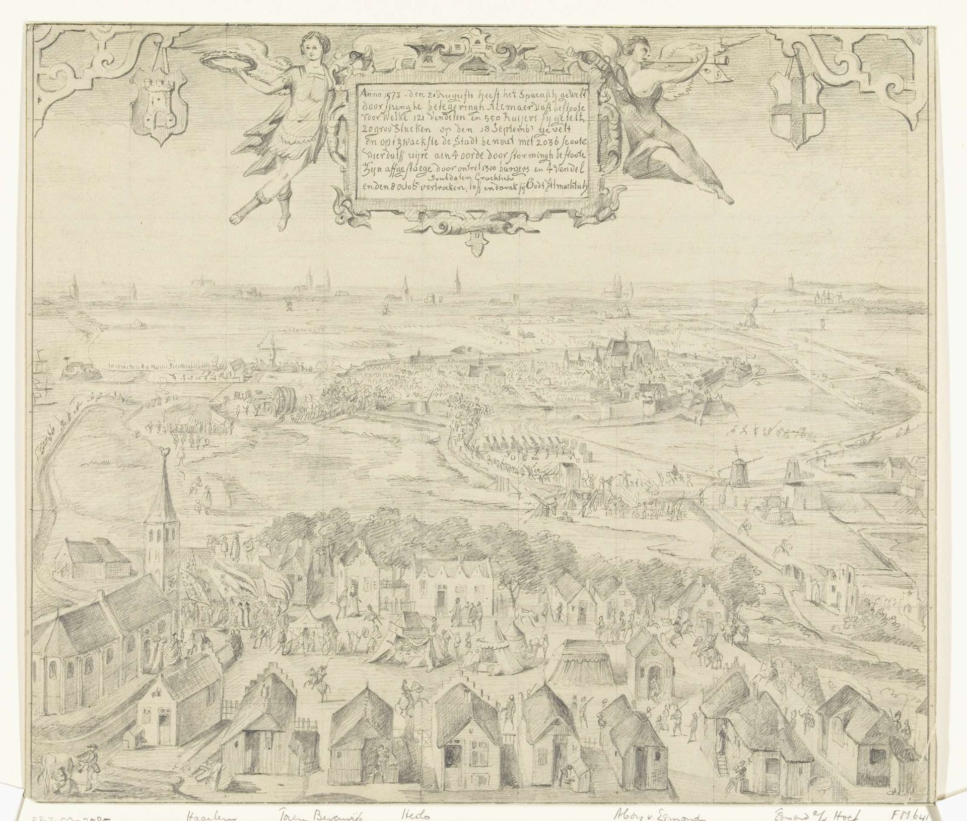 Beleg van Alkmaar in 1573, gezien vanuit Oudorp by Bernardus Gerardus ten Berge