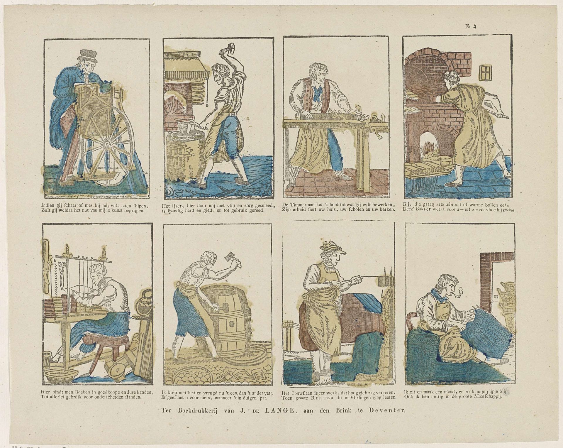 Ambachtslieden en beroepen by Jan de (II) Lange