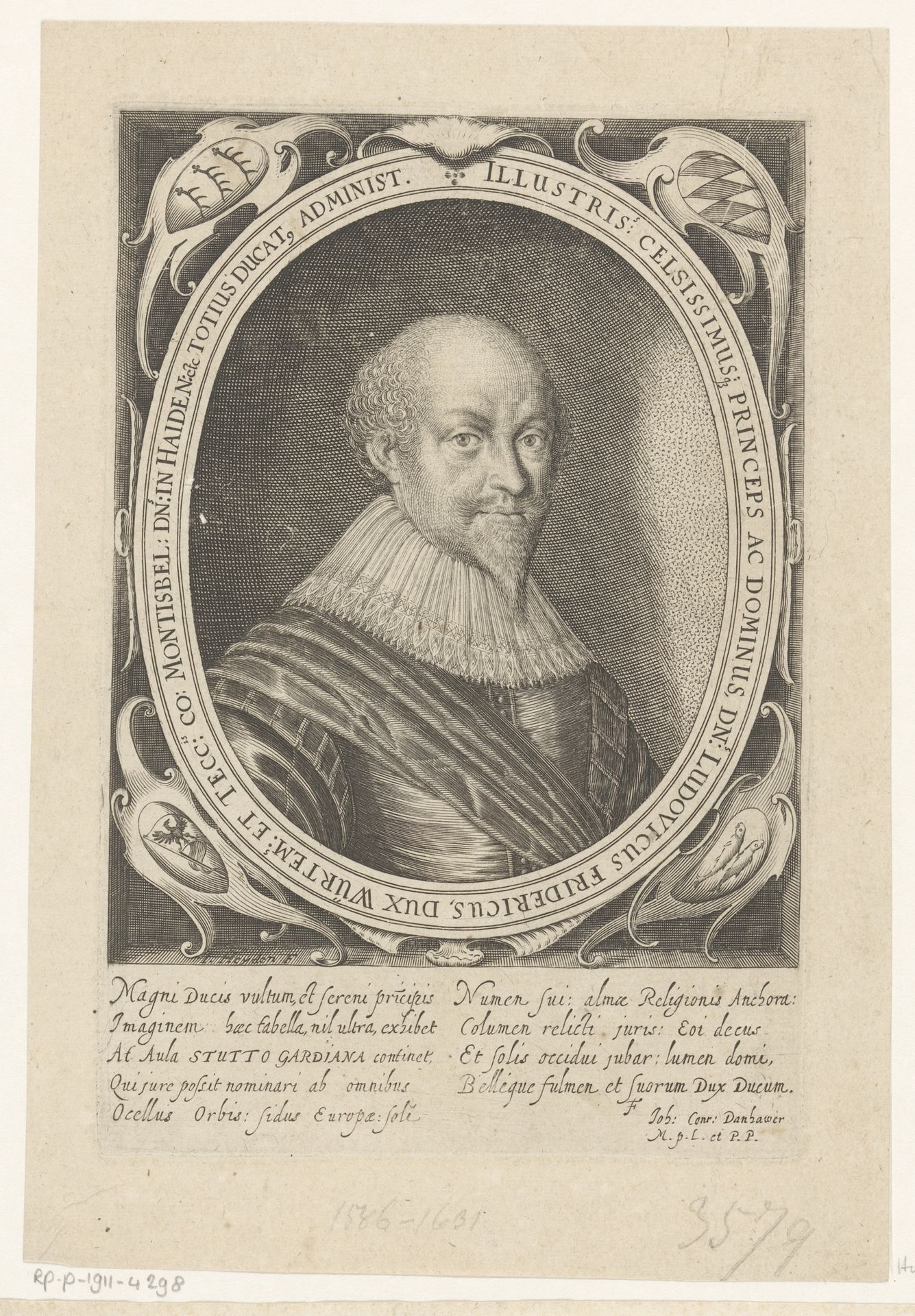 Portret van Ludwig Friedrich von Württemberg-Mömpelgard by Jacob van der Heyden