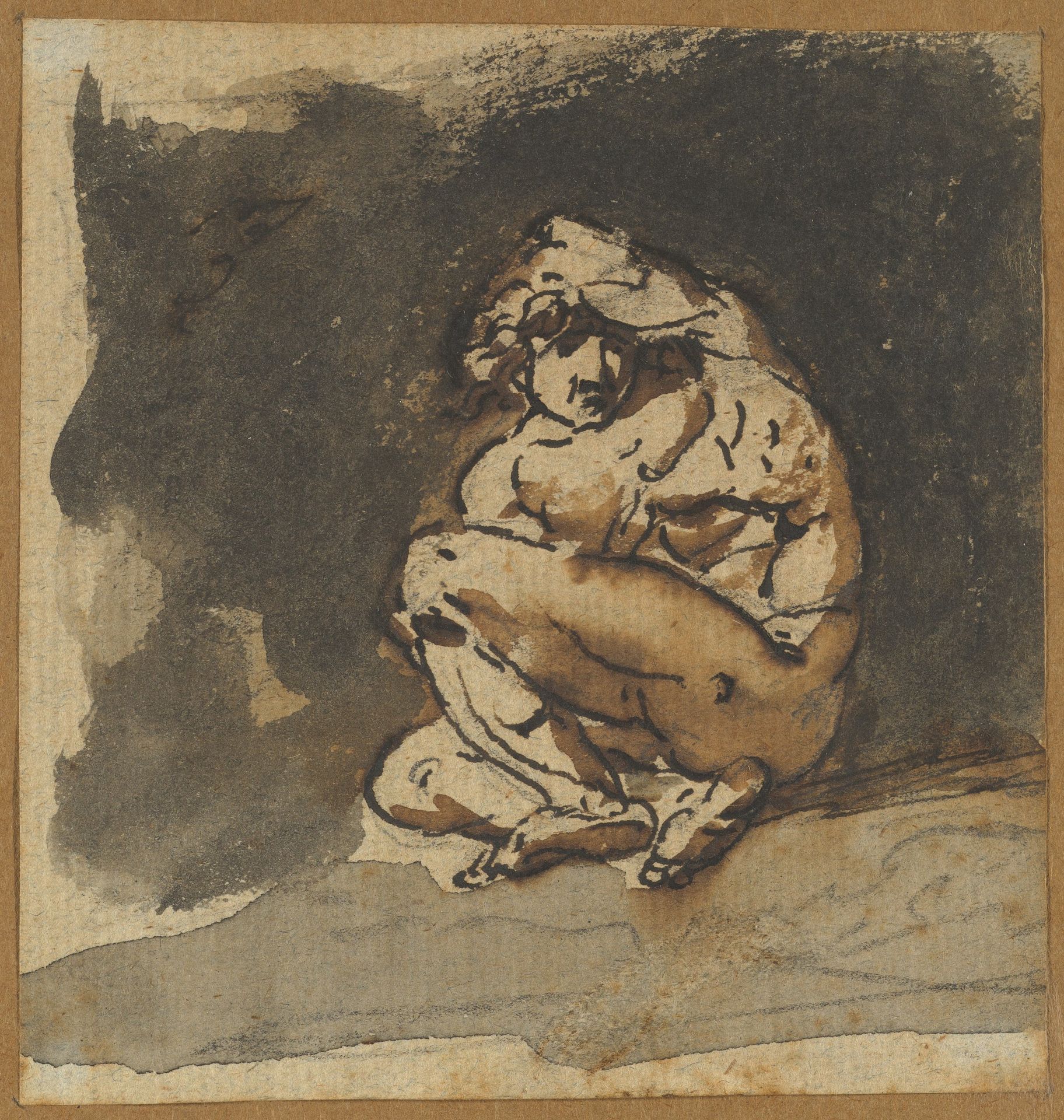 Study of a Male Nude (Althaemenes) Trying to Hide Himself by Nicolai Abraham Abildgaard