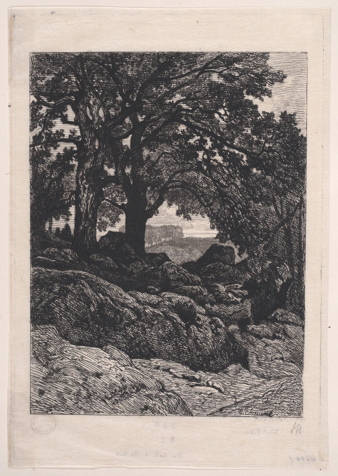 Landscape with Rocks and Trees by Théophile Chauvel