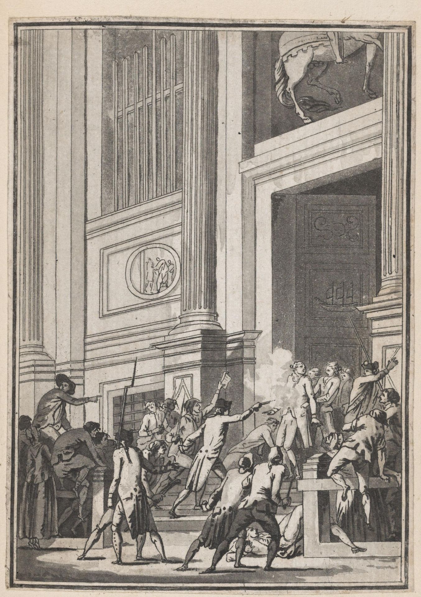 The Death of M. de Flesselles, Provost-Marshal of Tradesmen (14 July 1789) by Jean François Janinet