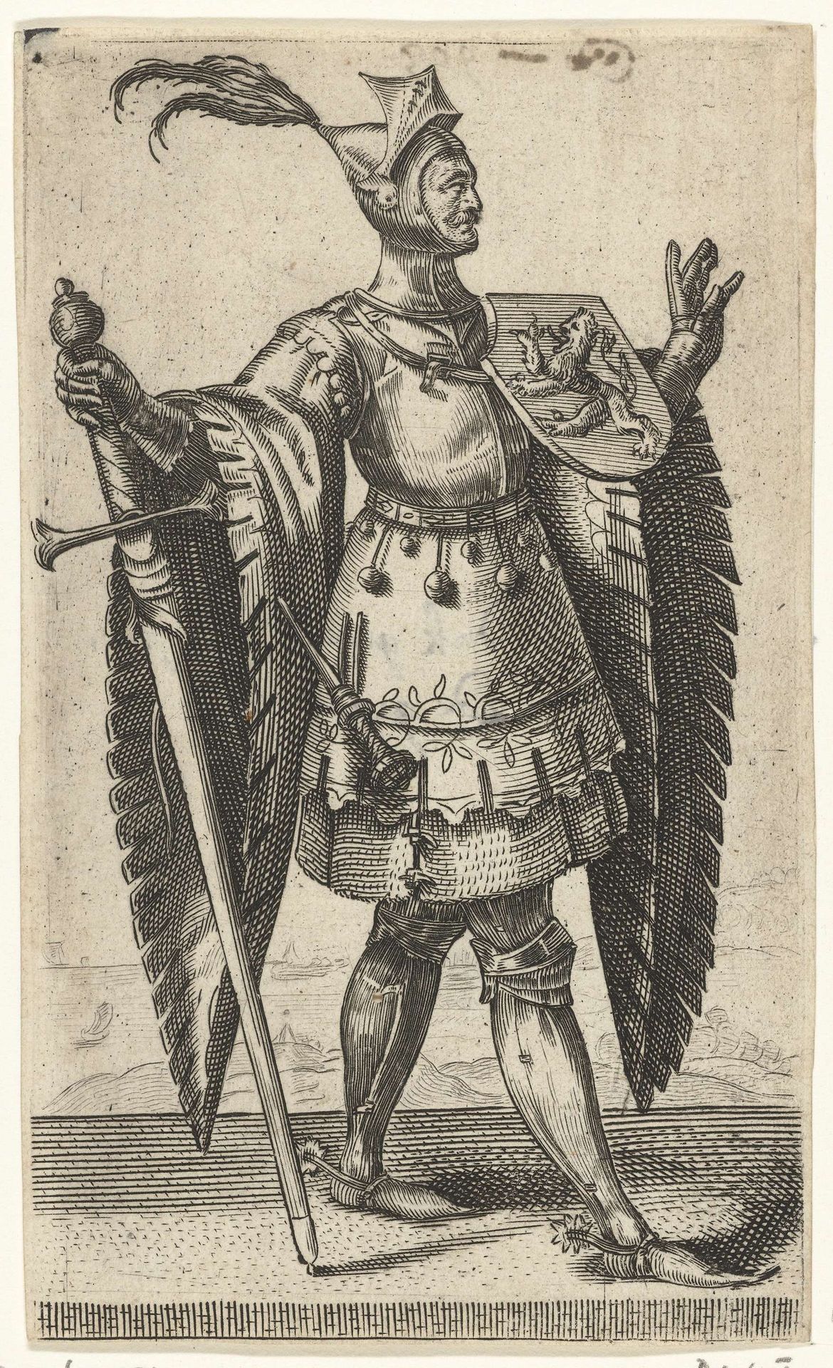 Portret van Dirk II, graaf van Holland by Adriaen Matham