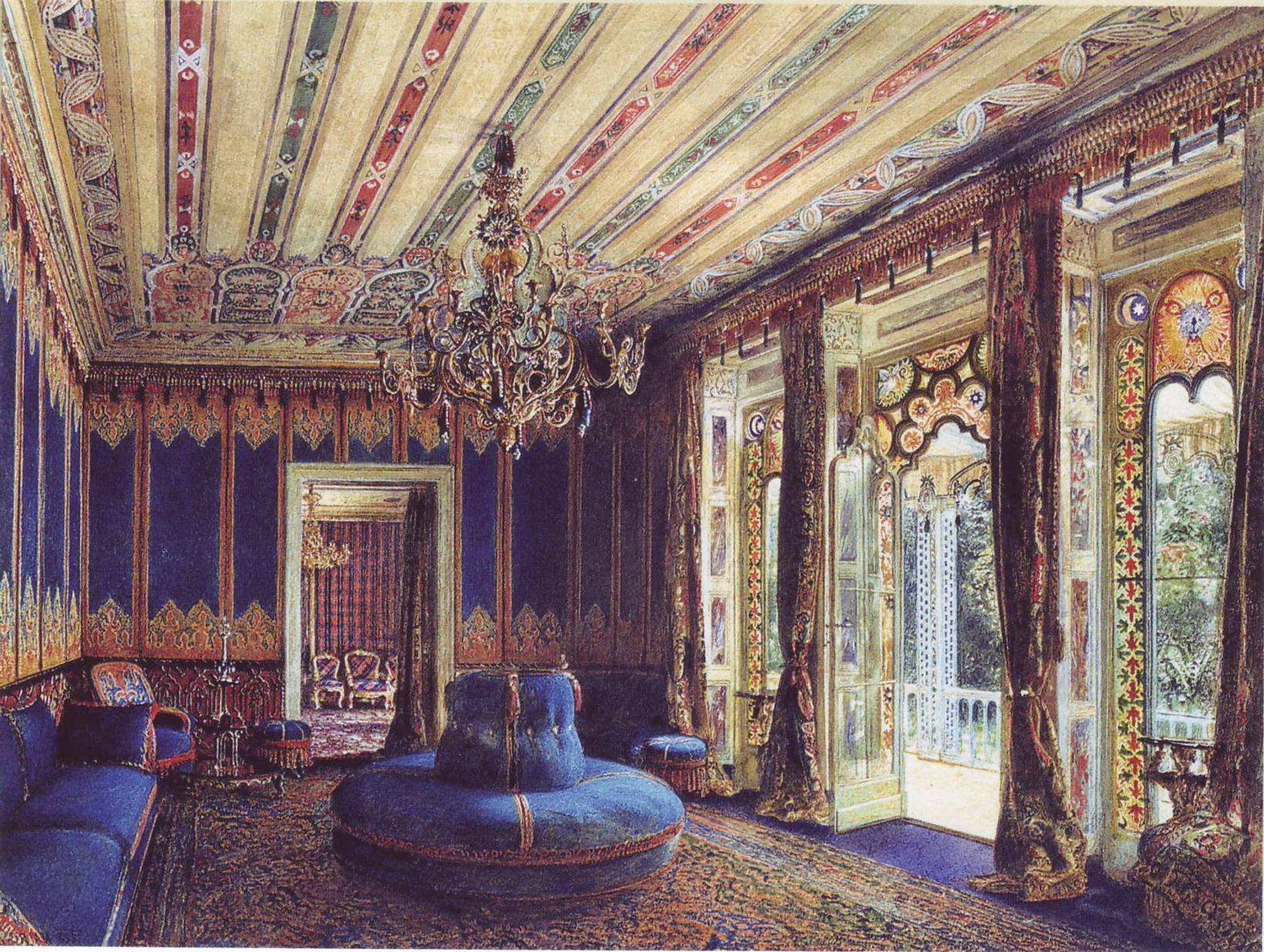 The Turkish Salon, Villa Hügel, Hietzing, Vienna by Rudolf von Alt