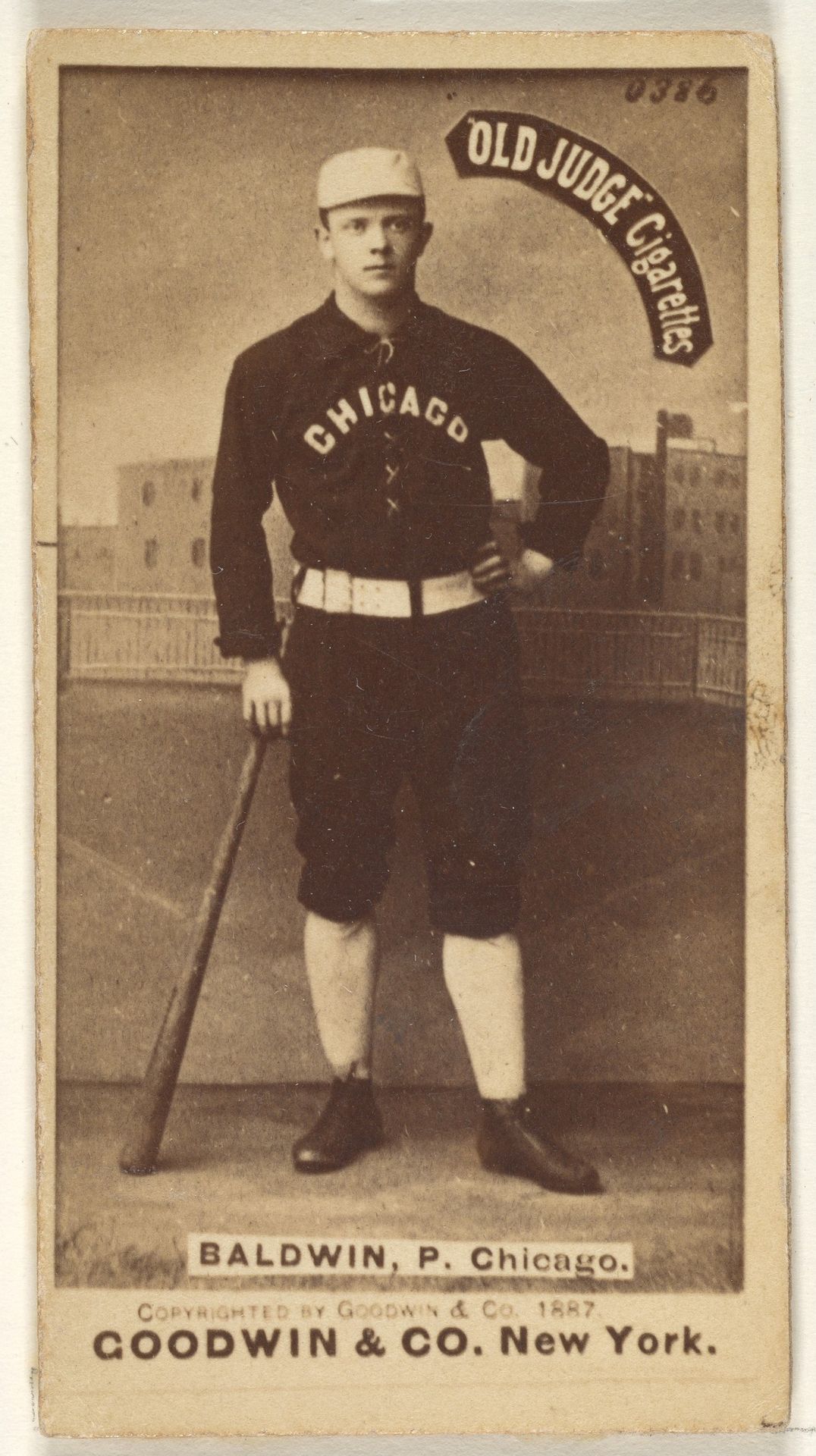 Baldwin, Pitcher, Chicago, from the Old Judge series (N172) for Old Judge Cigarettes by Goodwin & Company
