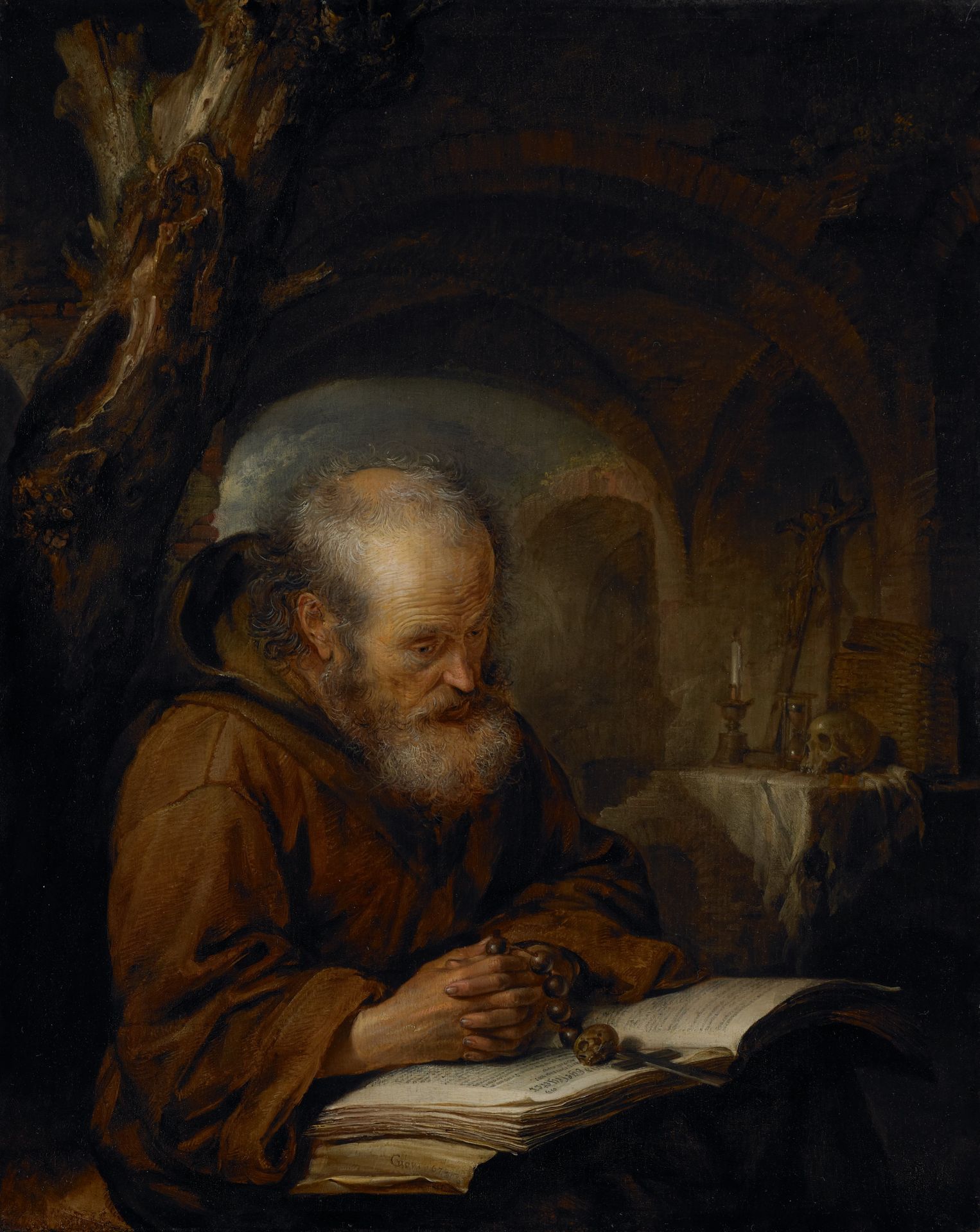 A Hermit Praying by Gerrit Dou