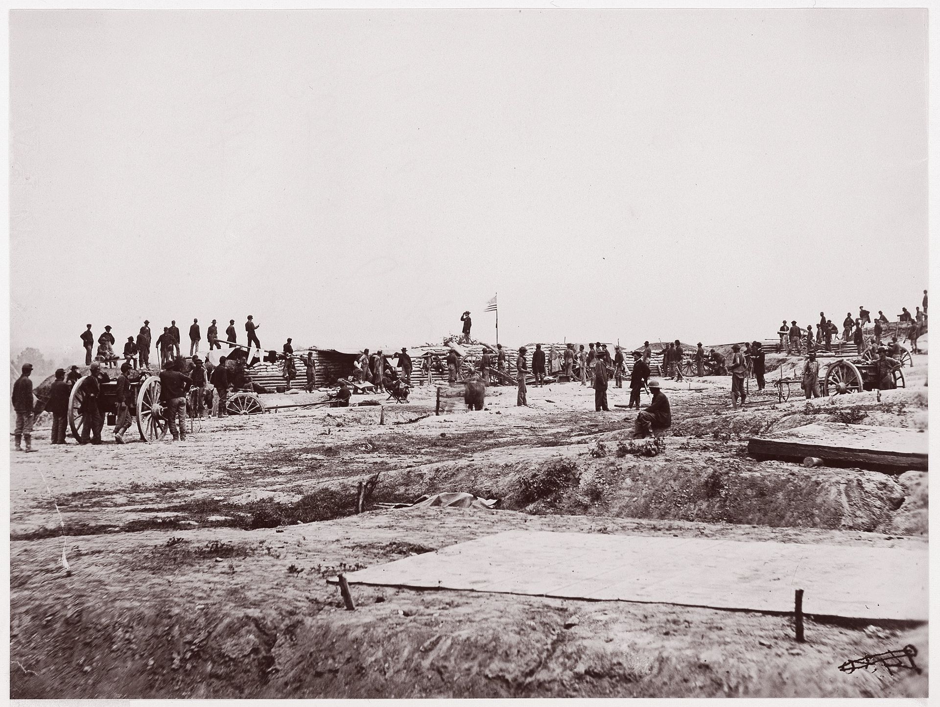 Outer Confederate Line at Petersburg. Captured by 18th Corps, June 15, 1864 by Timothy O'Sullivan