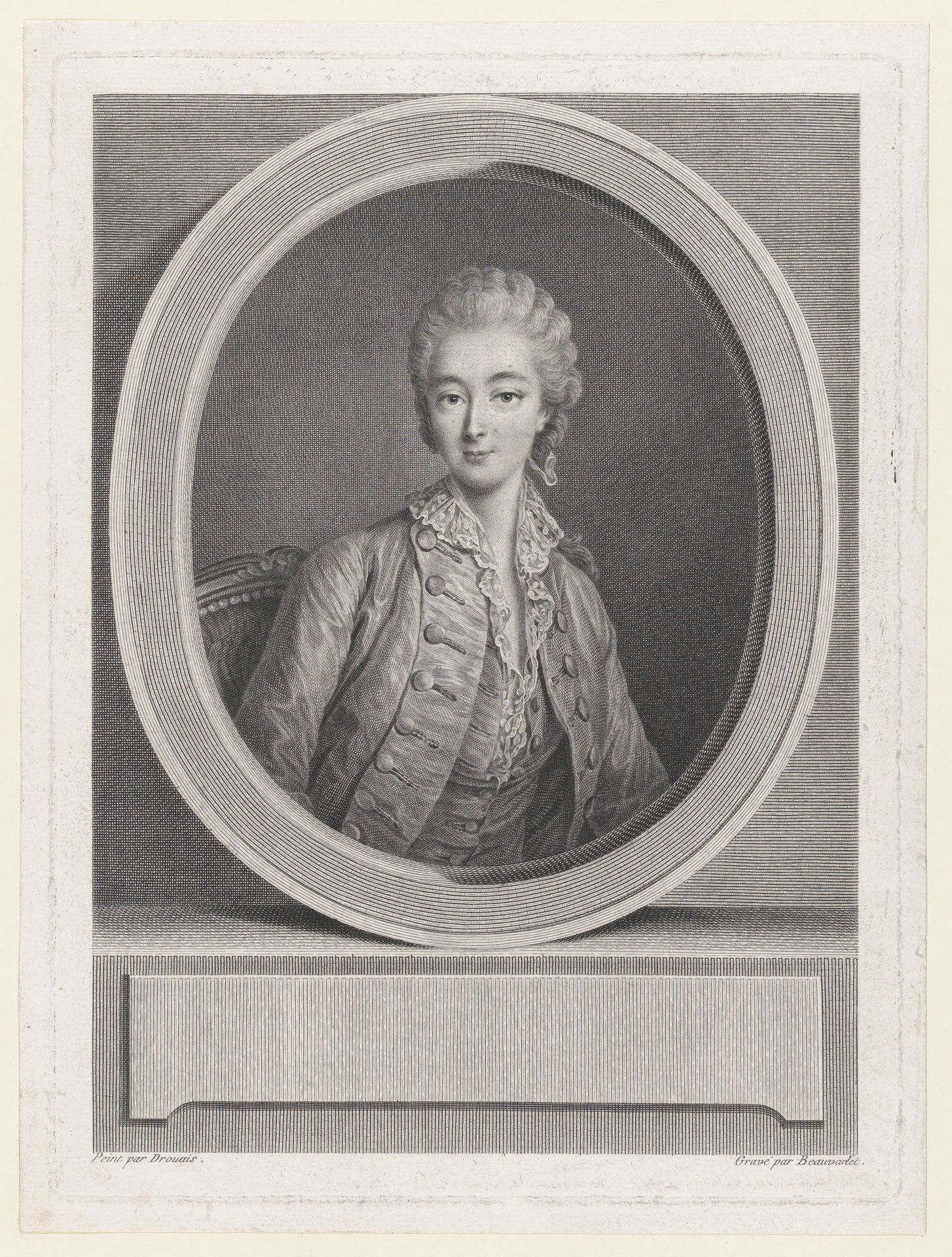 Portrait of Madame du Barry, after Drouais by Jacques Firmin Beauvarlet