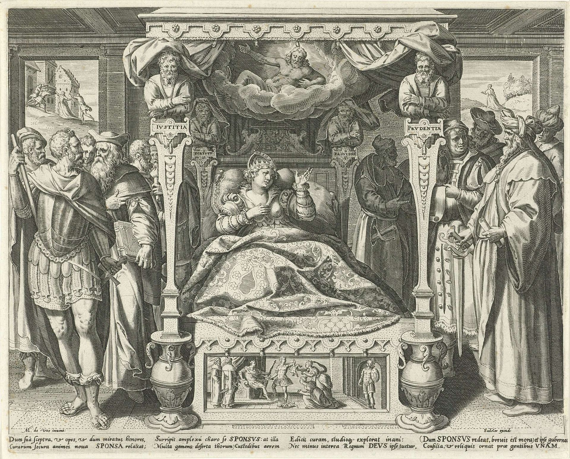 Bed met de bruid van Christus by Johann Sadeler I