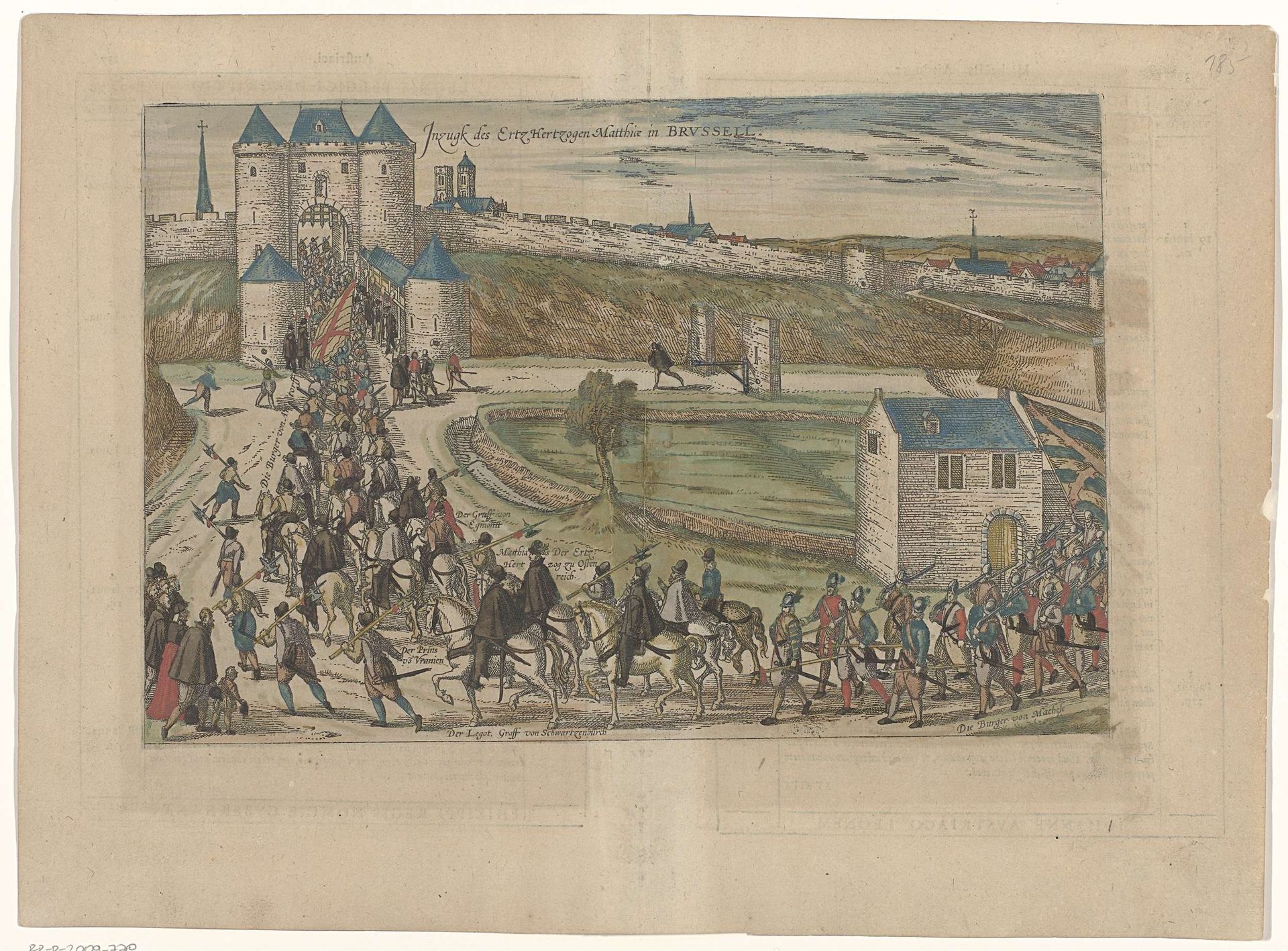 Intocht van Matthias te Brussel, 1578 by Frans Hogenberg