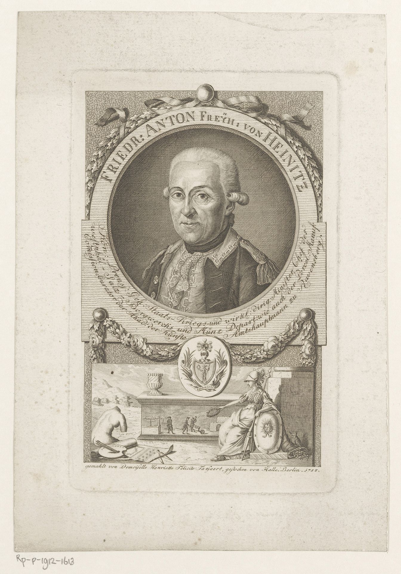 Portret van Friedrich Anton von Heynitz by J.S.L. Halle