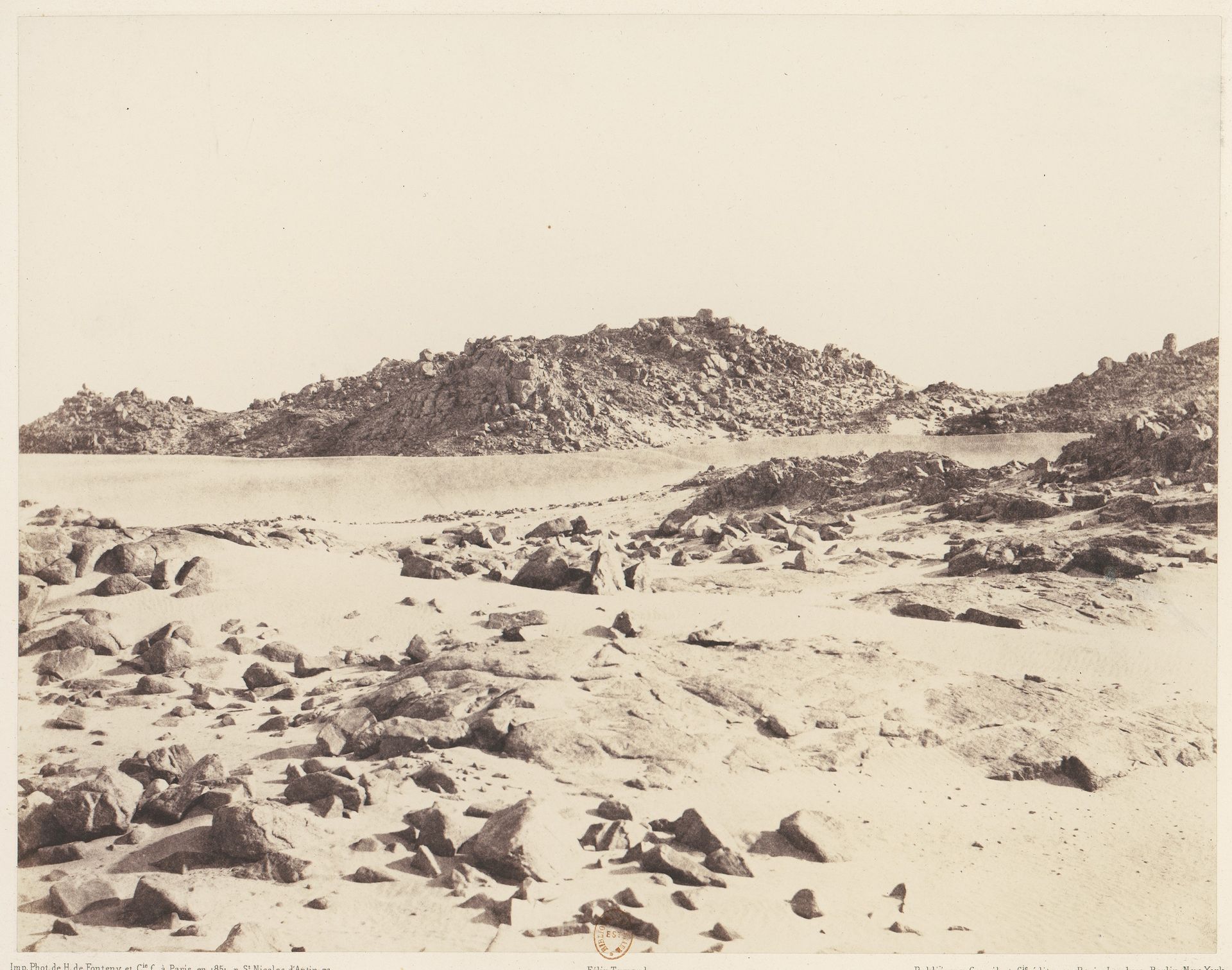 Première Cataracte, Montagnes Granitiques Couvertes de Sables by Félix Teynard