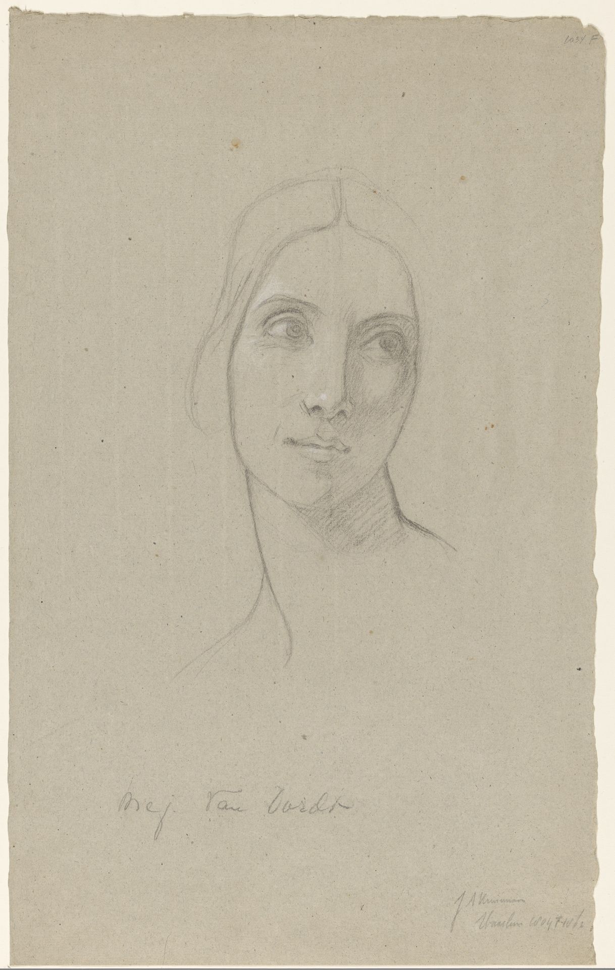 Portretstudie van Mej. Van Oordt by Jan Adam Kruseman