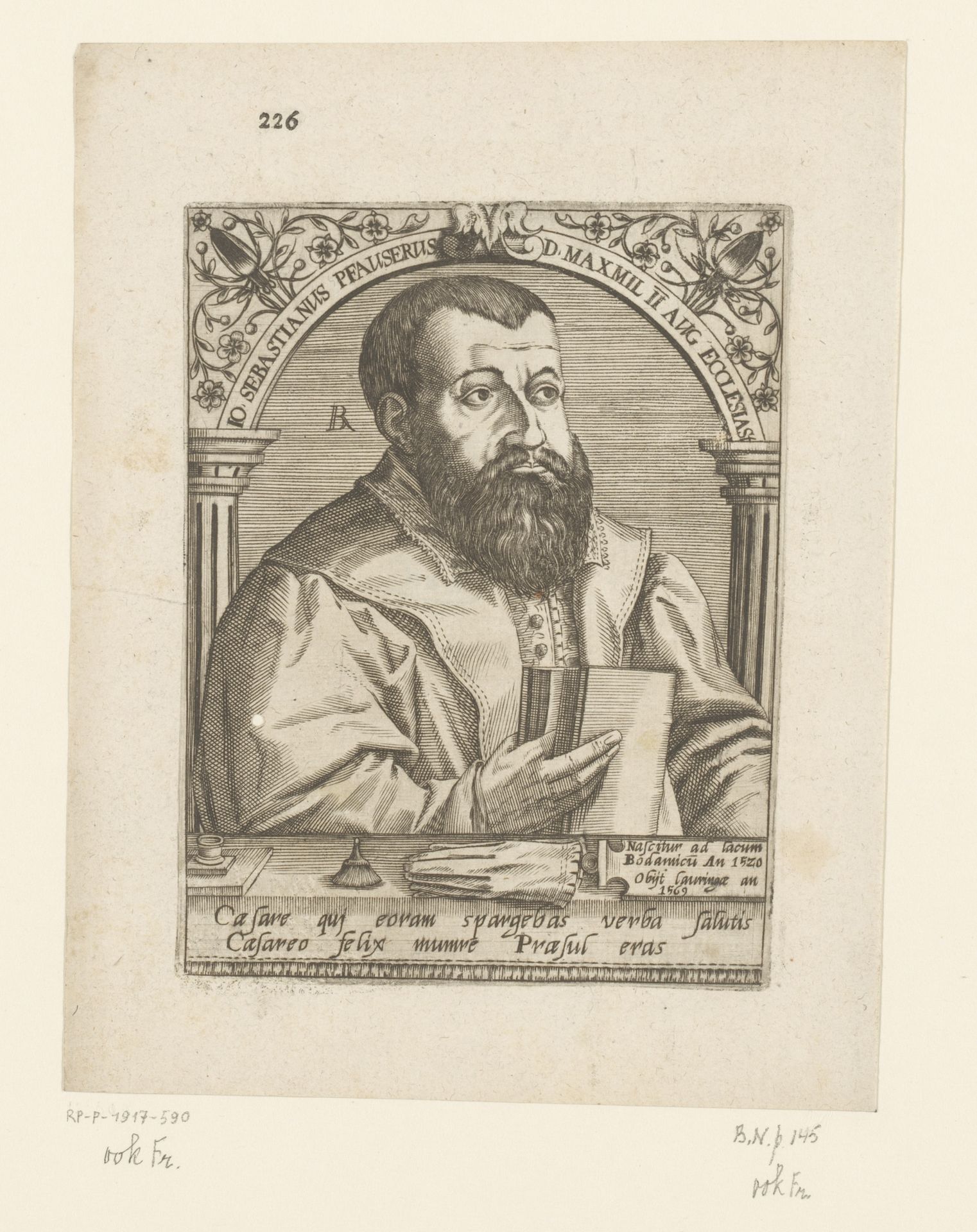 Portret van Johann Sebastian Pfauser by Robert Boissard