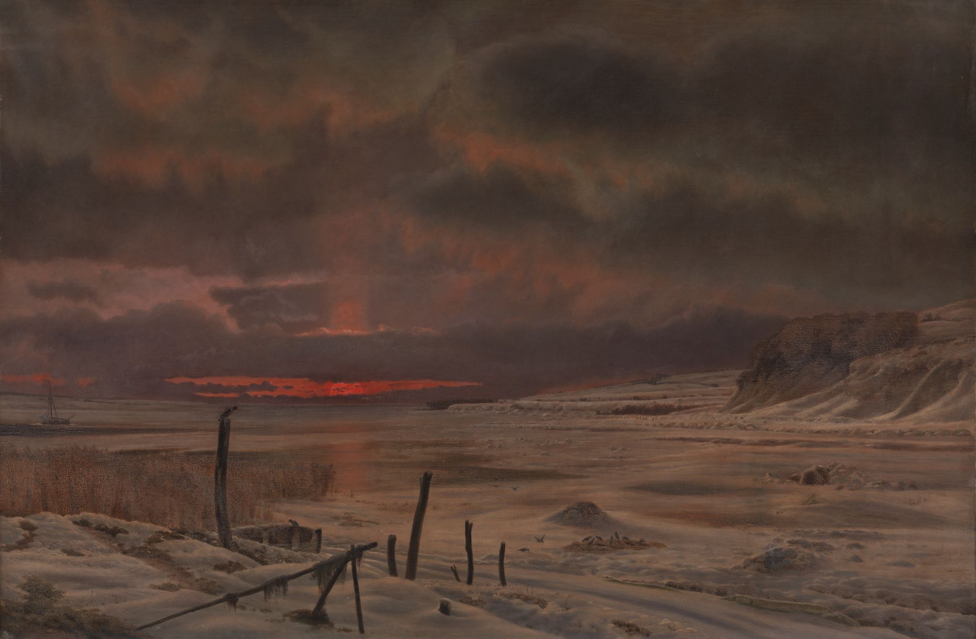 A Winter's Evening by a Danish Fiord by Vilhelm Kyhn