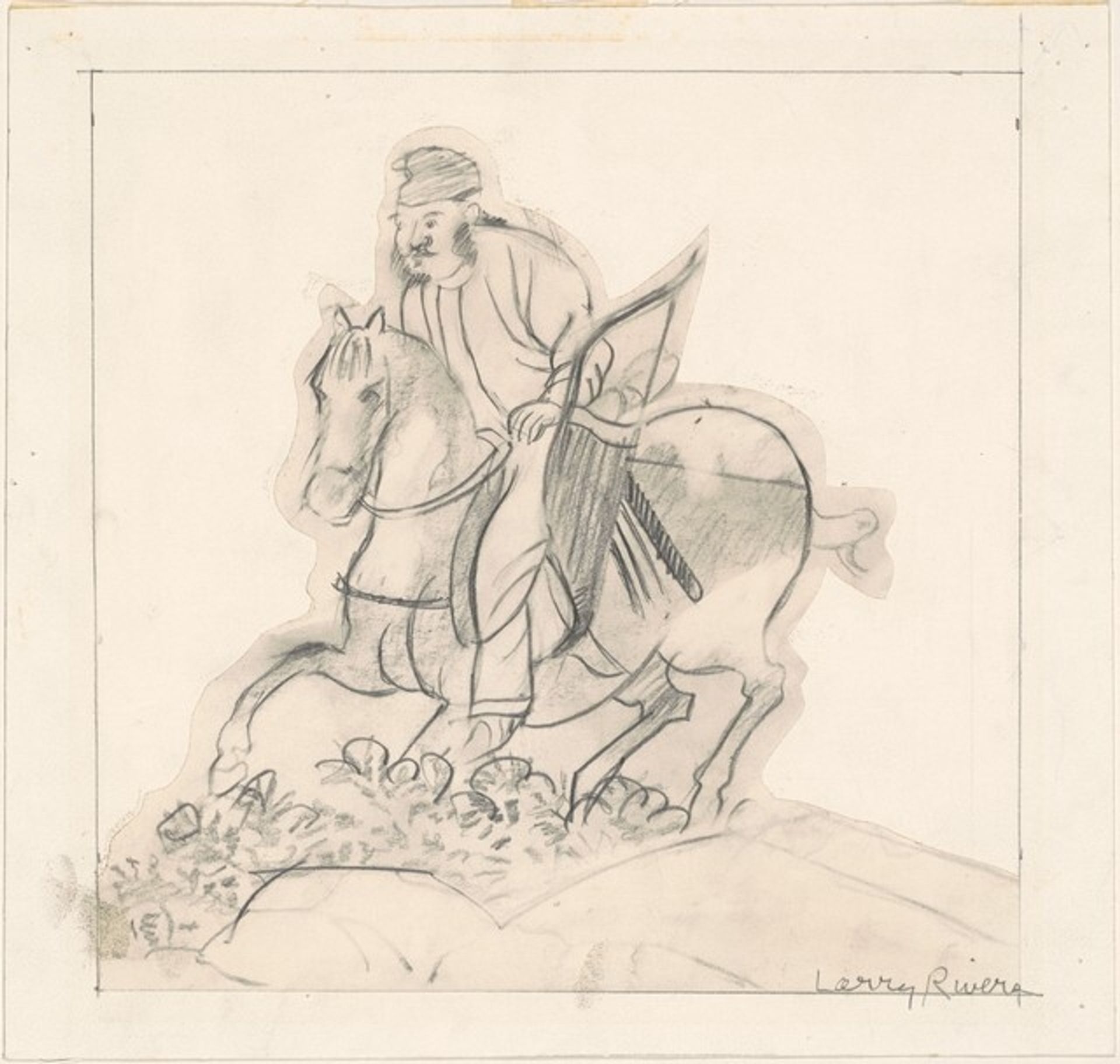 Study for "Chinese Information Travel"—Man with Bow by Larry Rivers