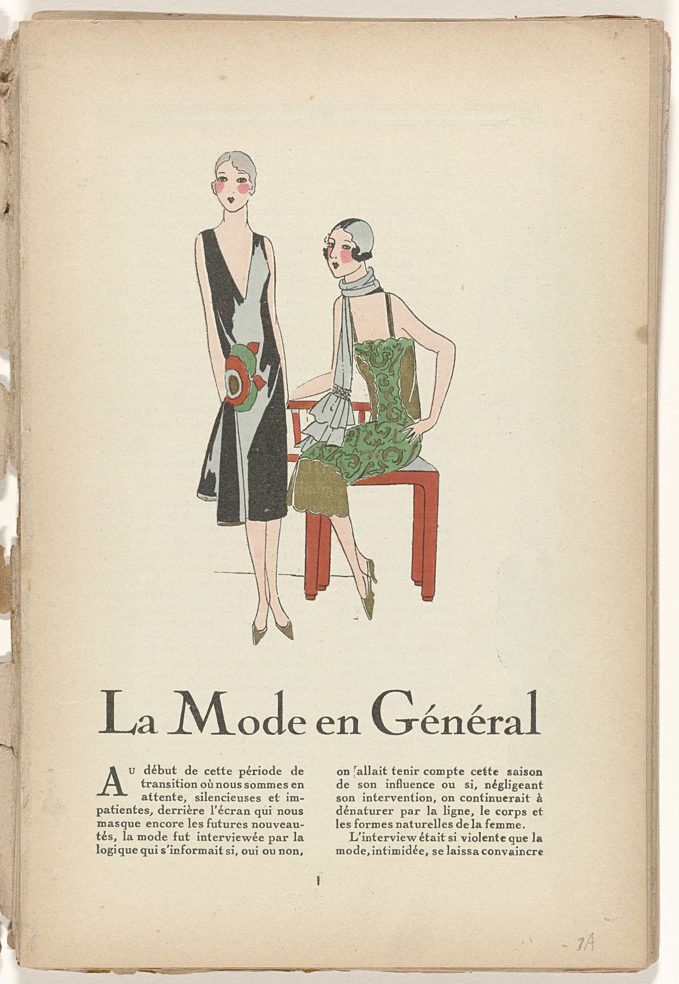 Très Parisien, 1926, No.  2, p. 1: La Mode en Général by G-P. Joumard