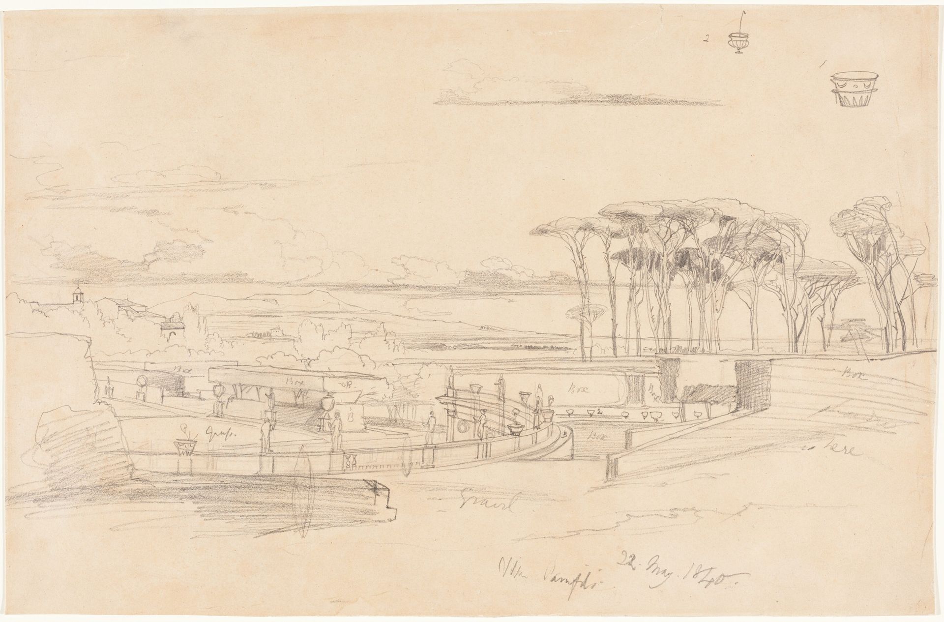 Villa Pamphili by Edward Lear