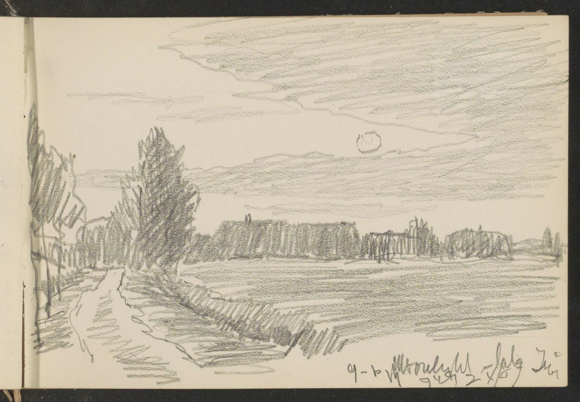 Pad en boerderij in een landschap by Alexander Shilling