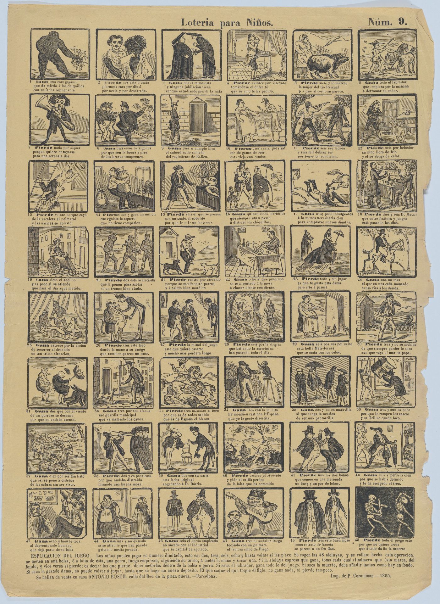 A game for children with 48 scenes by Antonio Bosch