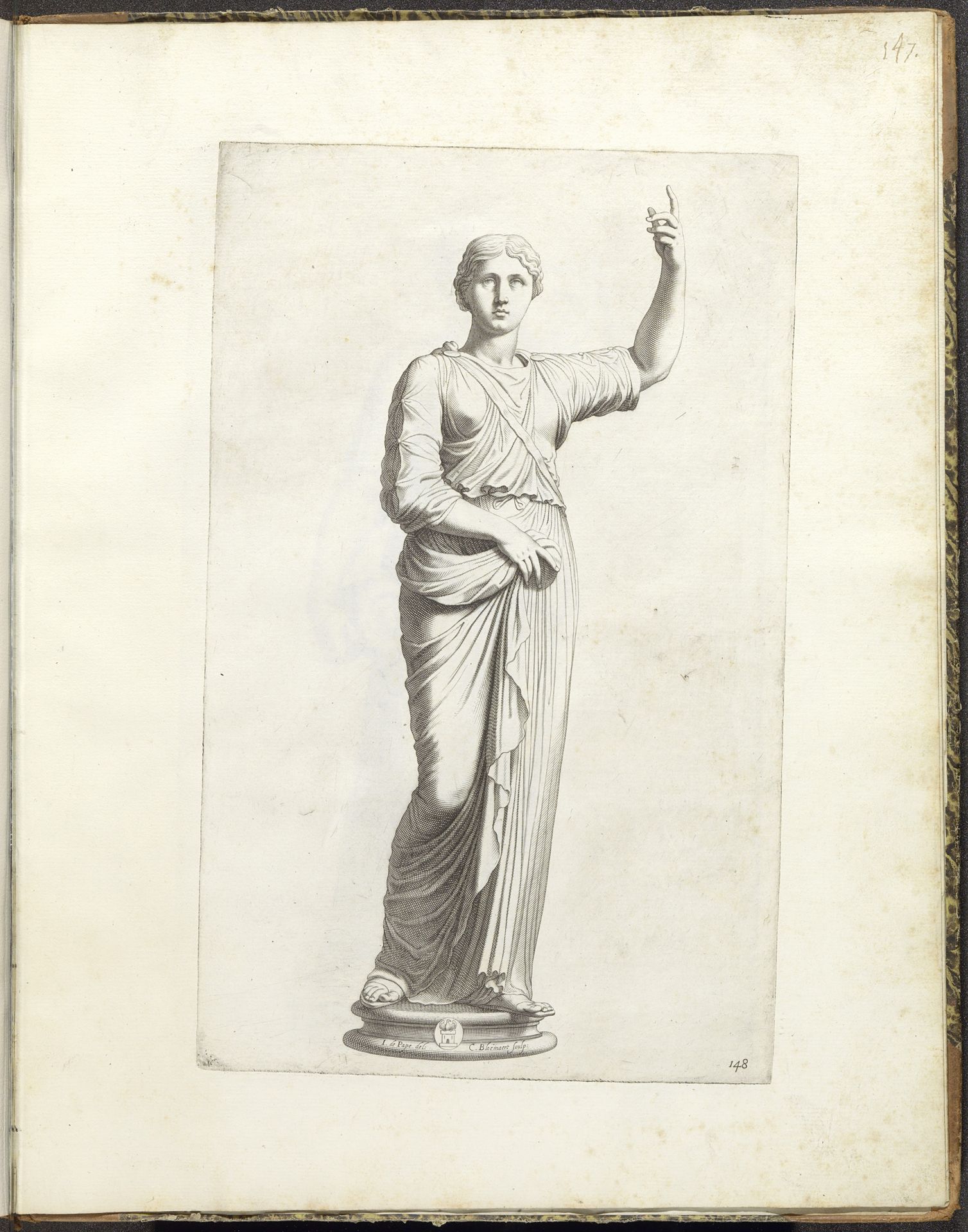 Standbeeld van een staande vrouw by Cornelis Bloemaert
