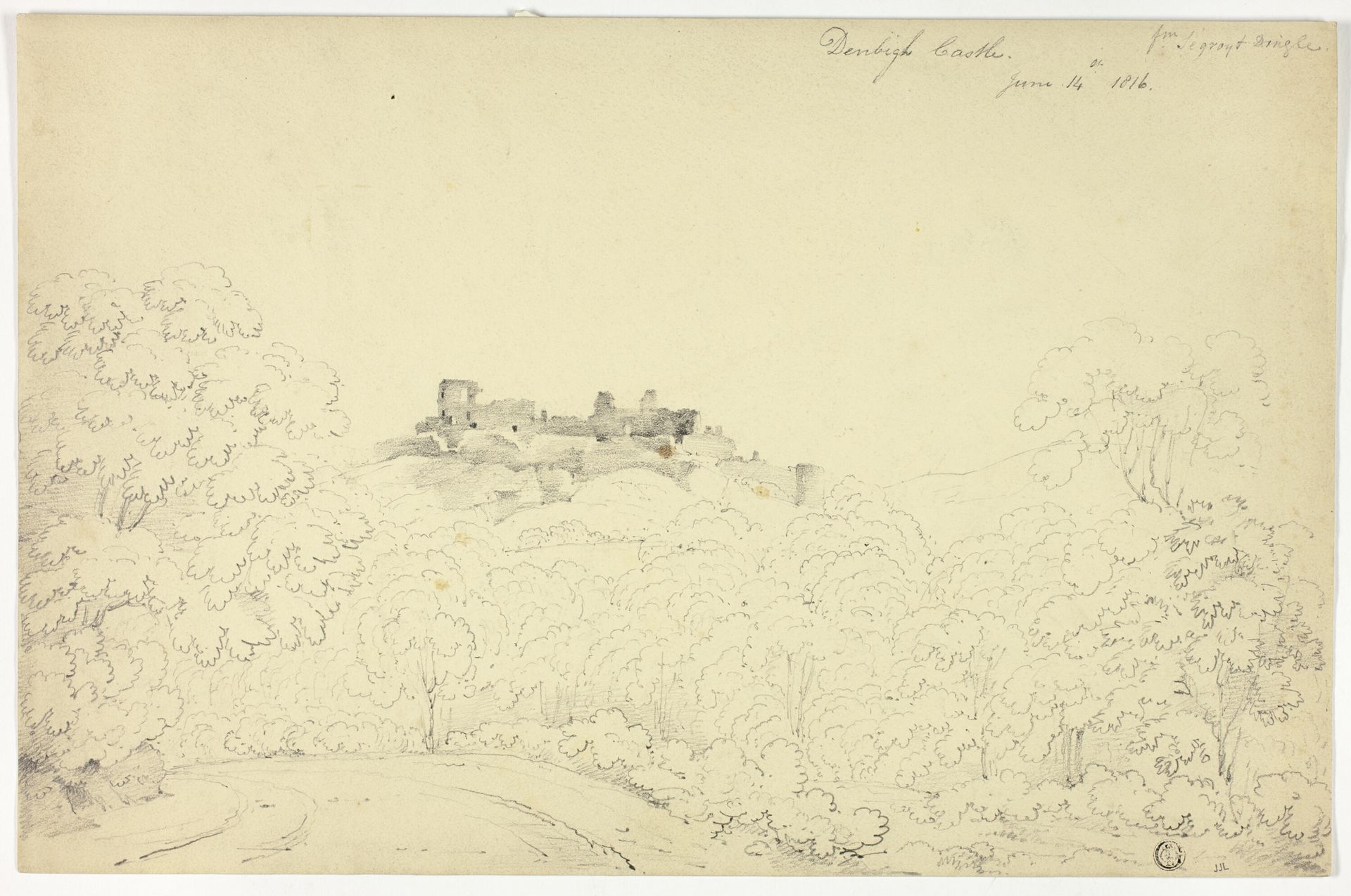 Denbigh Castle from Segroyt Dingle by George Fennel Robson