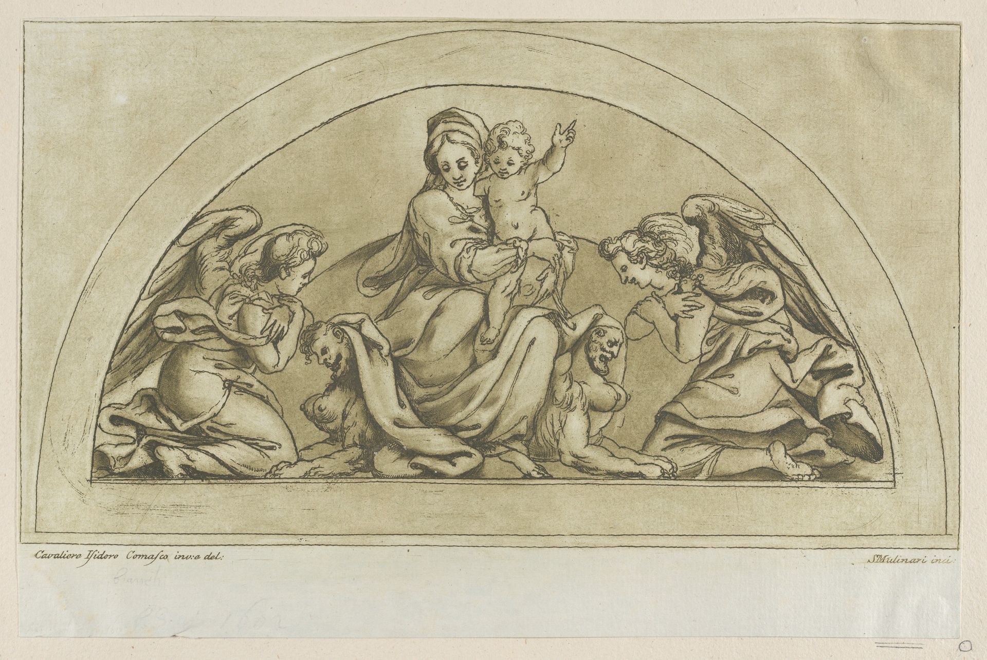 Virgin and child flanked by angels by Stefano Mulinari