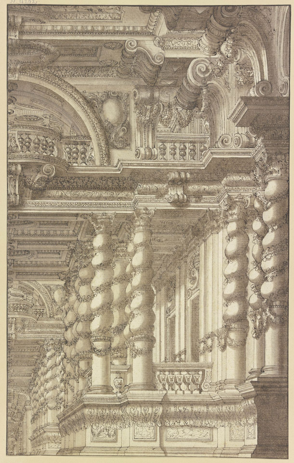 Halle mit gewundenen Säulen by Giacomo Antonio Mannini
