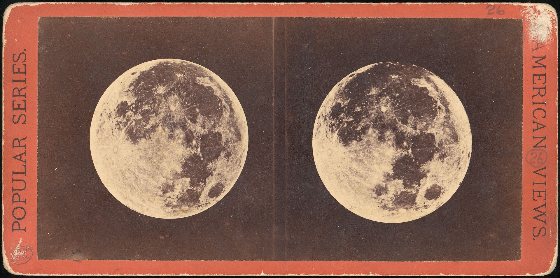 Full Moon: The Left Hand Moon was Photographed June 2nd, 1871. The Right Hand Moon was Photographed Aug. 29, 1871 by Lewis Morris Rutherfurd