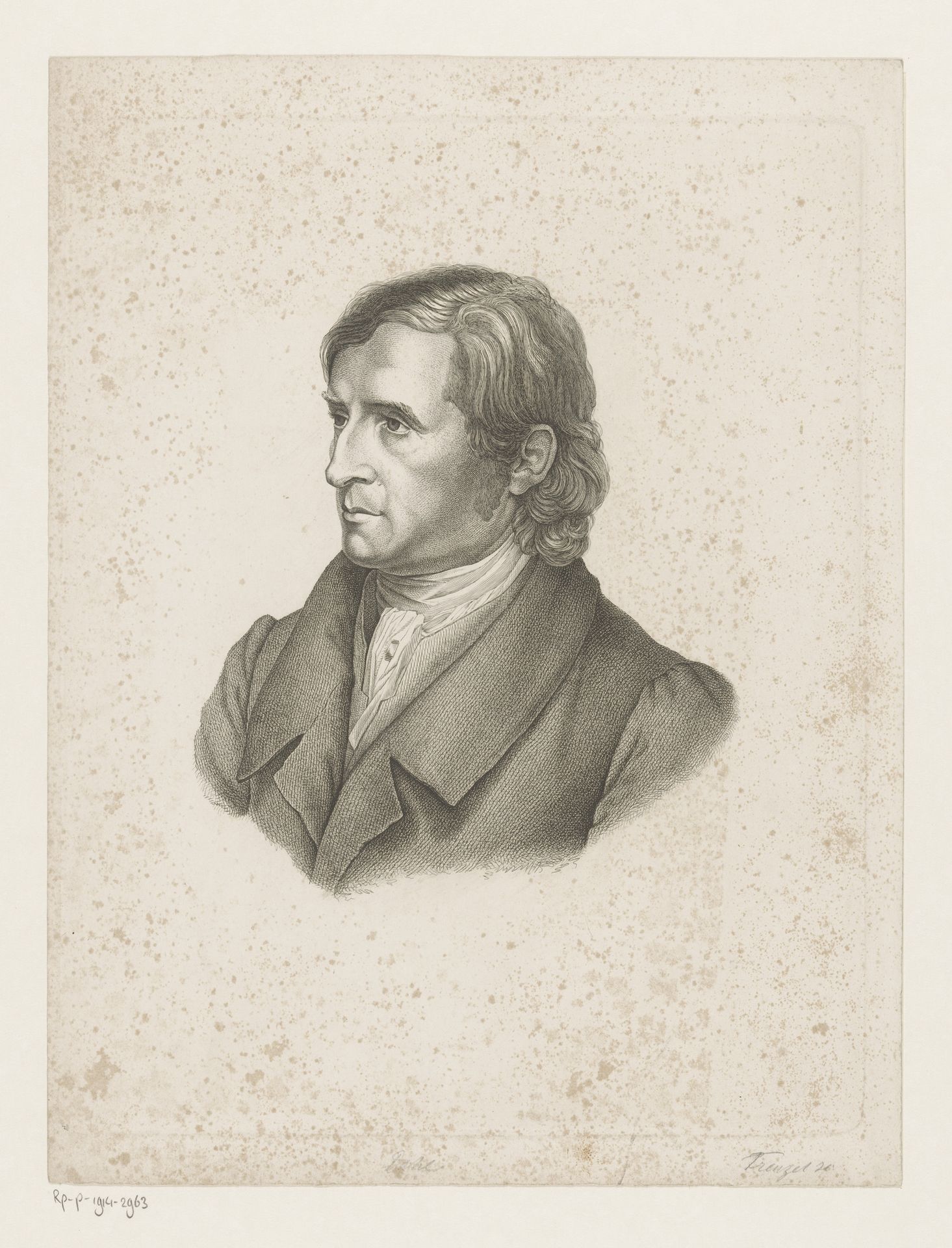 Portret van een onbekende man, vermoedelijk de heer Dahl by Johann Gottfried Abraham Frenzel