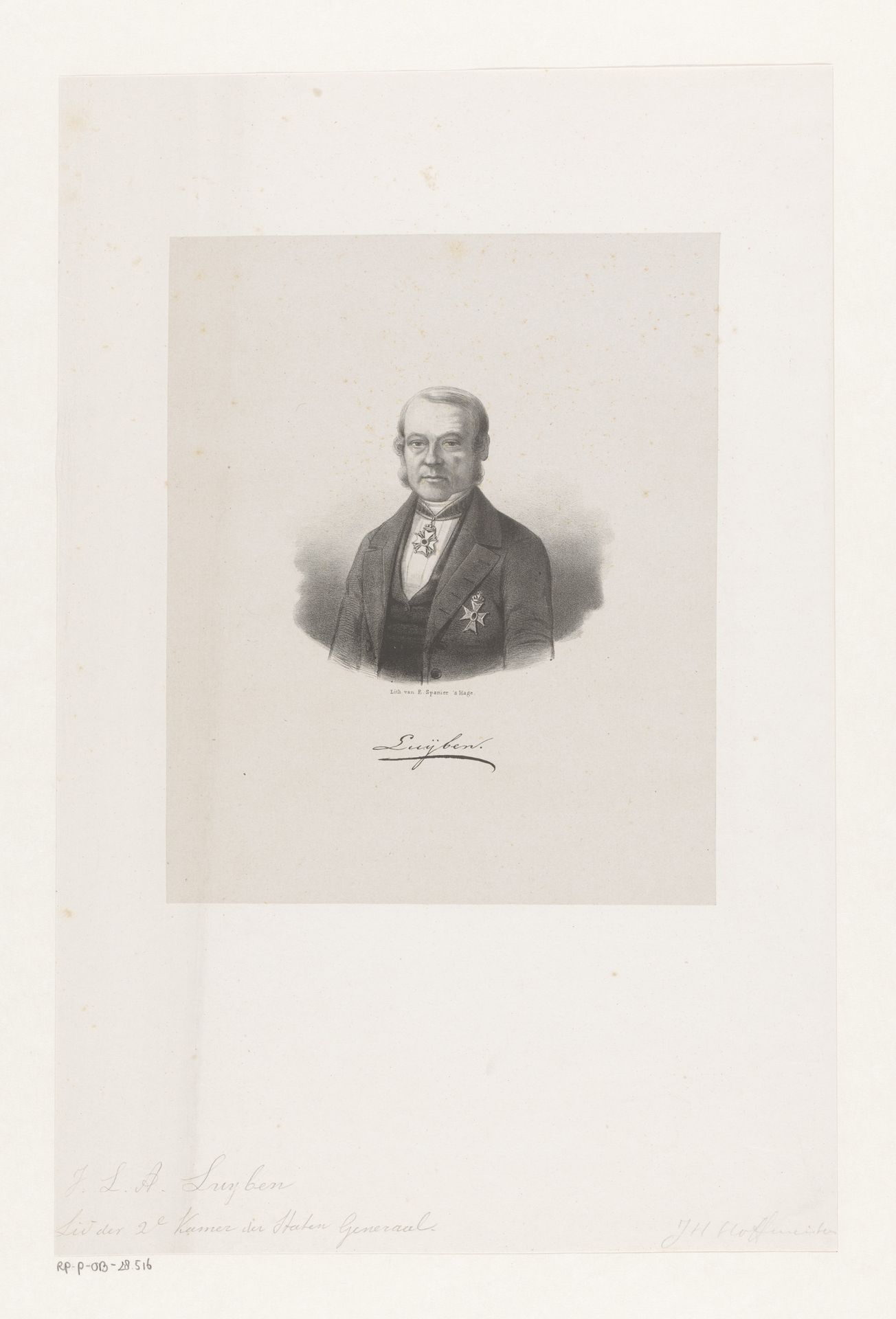 Portret Johannes Lambertus Antonius Luyben by Johan Hendrik Hoffmeister