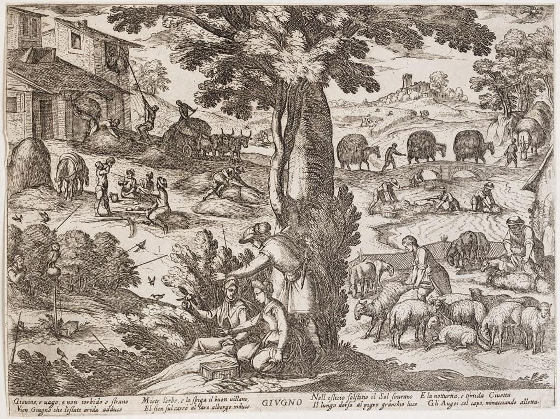 June: Sheep Shearing by Antonio Tempesta