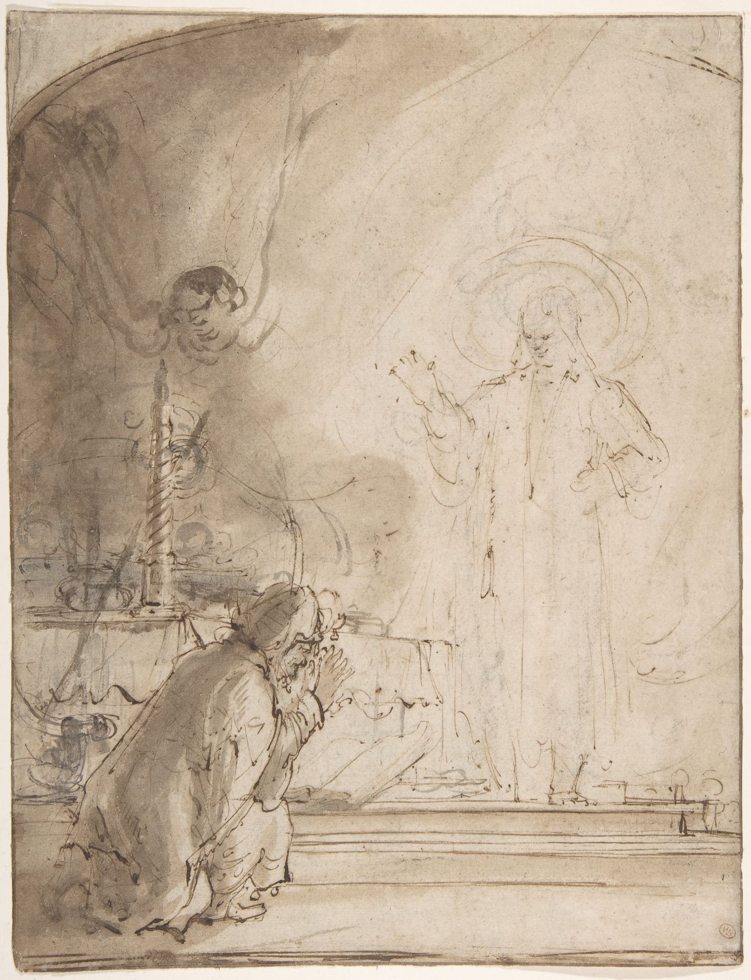Zacharias and the Angel by Rembrandt van Rijn